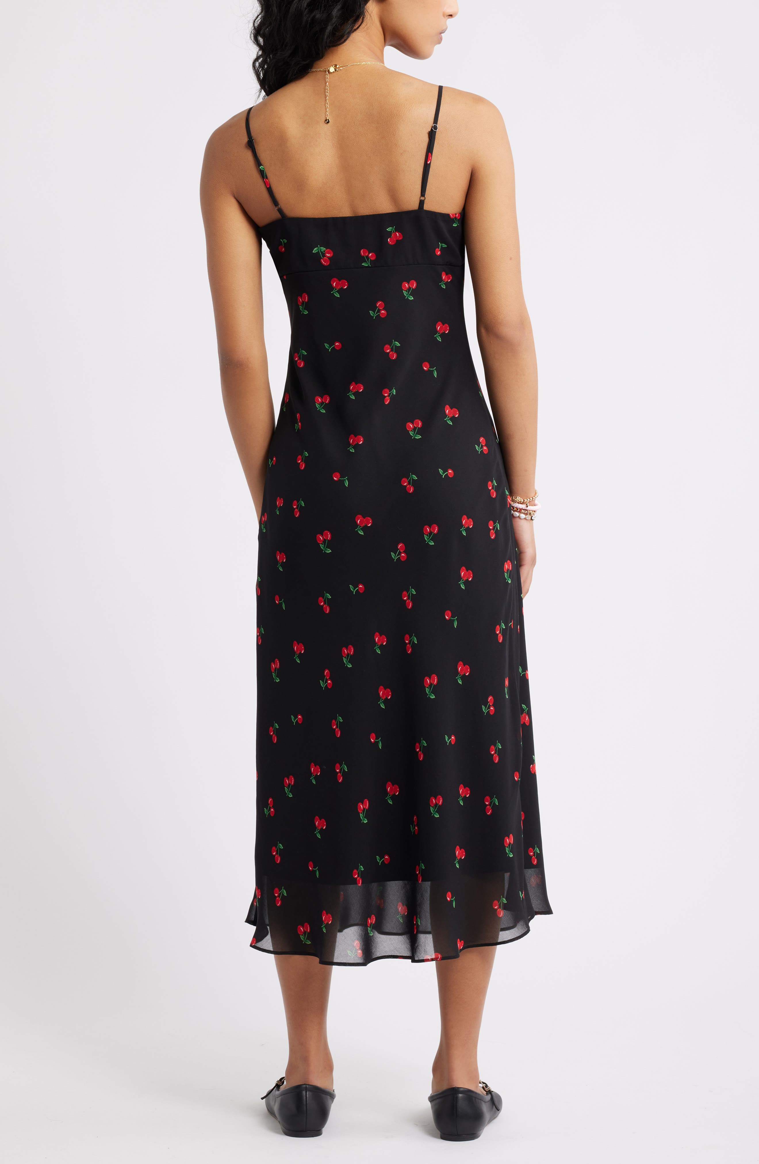BP. Tie Front Chiffon Midi Dress