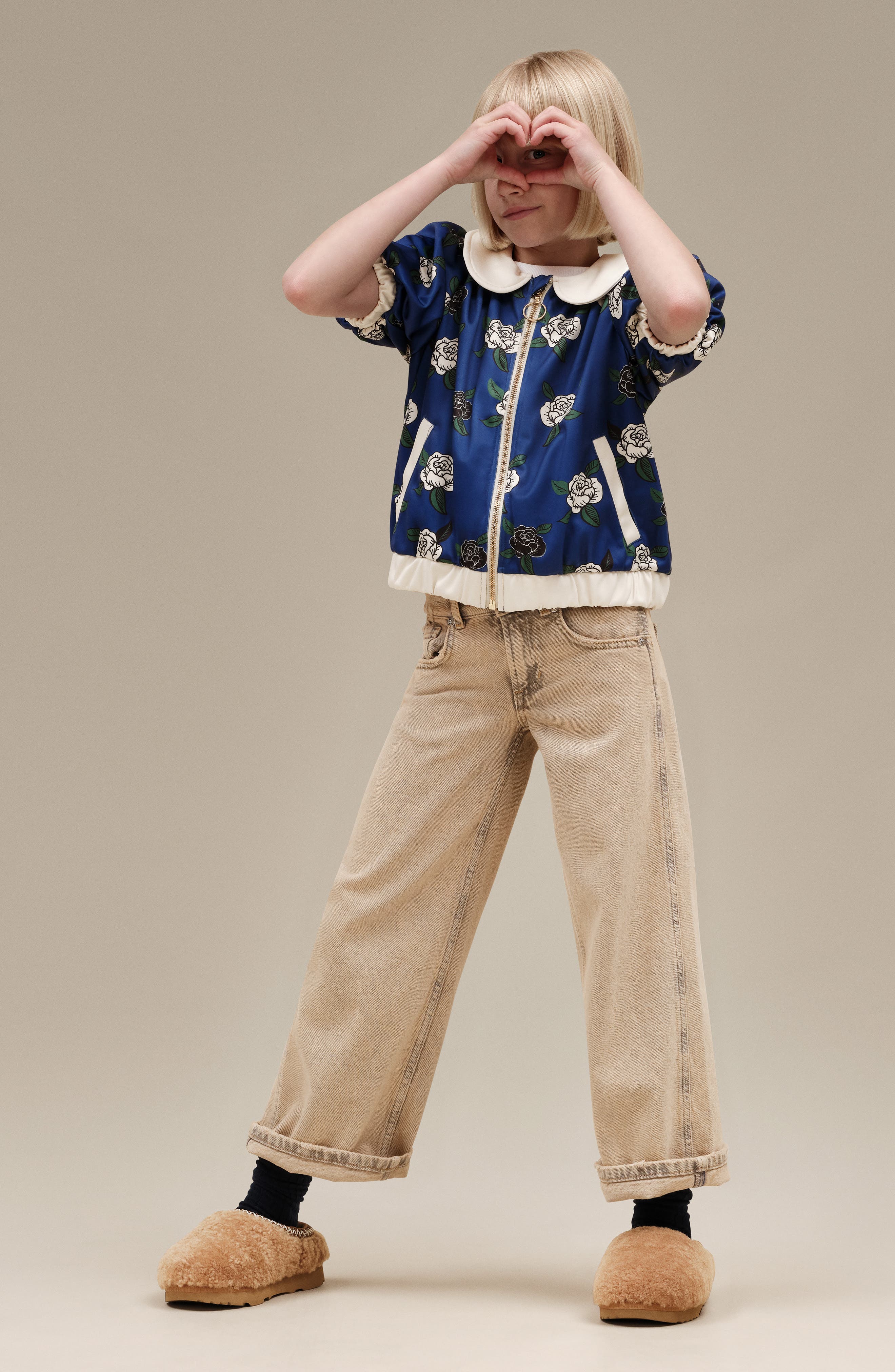 UGG® Kids' Tasman Maxi Curly Genuine Shearling Slipper