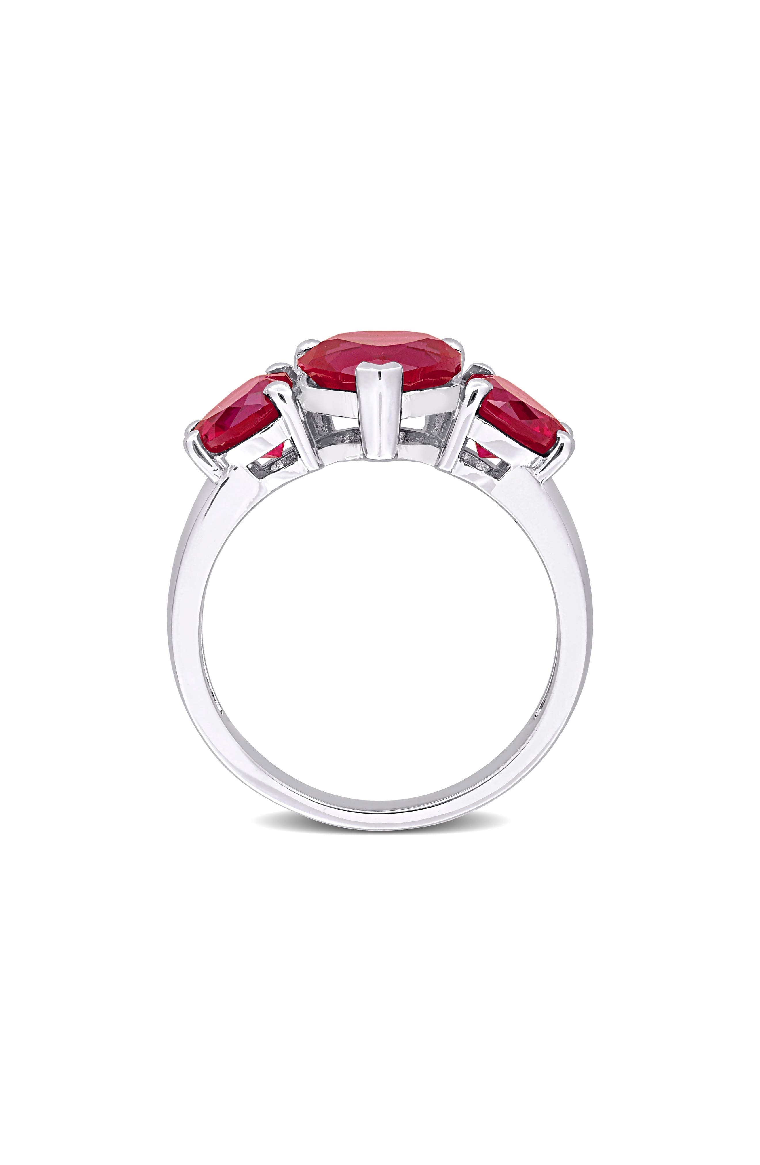 DELMAR Heart Cut Created Ruby Ring