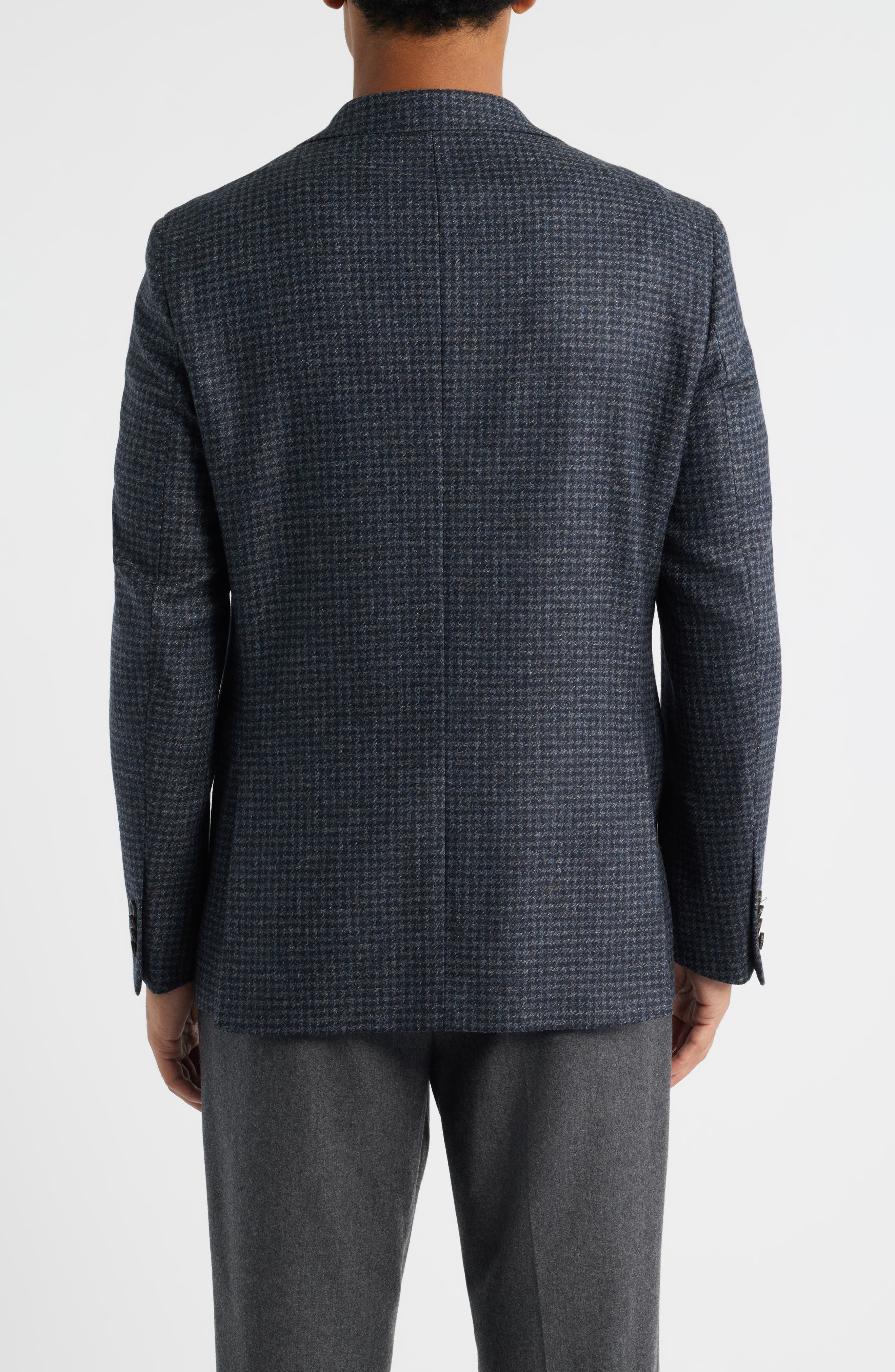 Jack Victor Midland Contemporary Fit Grey Houndstooth Wool & Cashmere Sport Coat