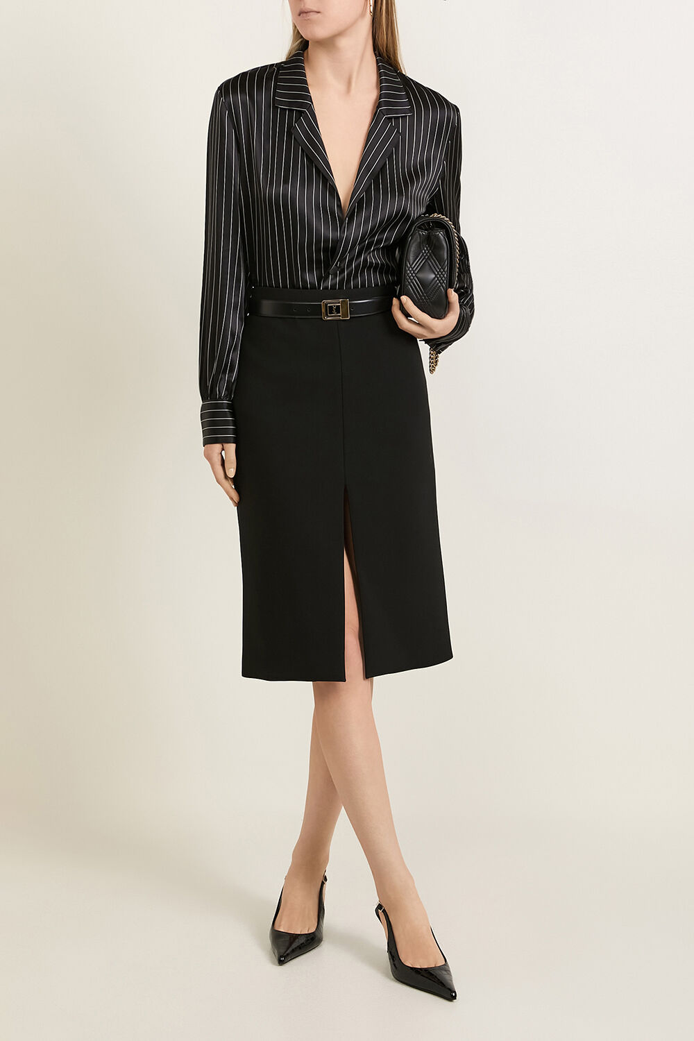 SAINT LAURENT חולצת כפתורים ממשי