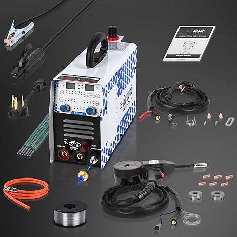 Reboot 7-in-1 MIG Welder Plasma Cutter Combo 130A Dual Voltage 120V/240V Multiprocess Welder Gas MIG/Flux Core/Plasma Cut/Stick/LIFT TIG/Aluminum Welder Machine with Spool Gun