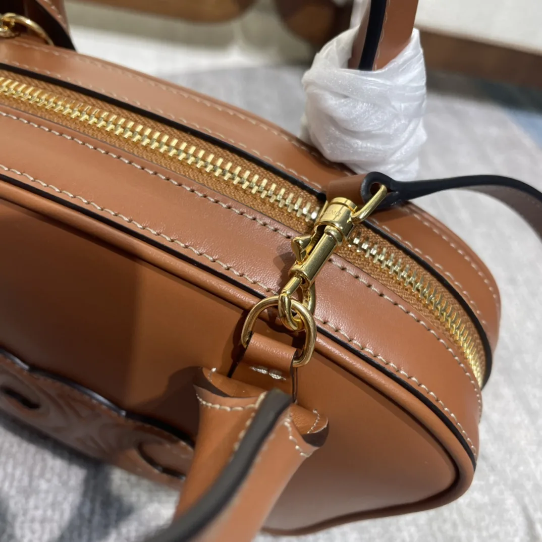 Celine Brown Triomphe Calfskin Top Handle Bag product photo from LabelPicks
