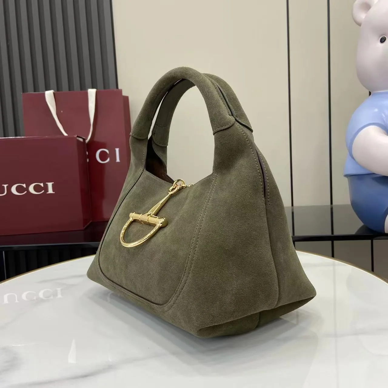 Gucci Green Suede Leather Shoulder Bag product photo from LabelPicks