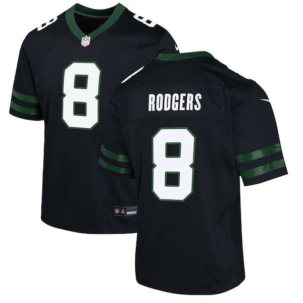 Aaron Rodgers New York Jets Nike Youth Alternate Game Jersey - Legacy Black/Green/White
