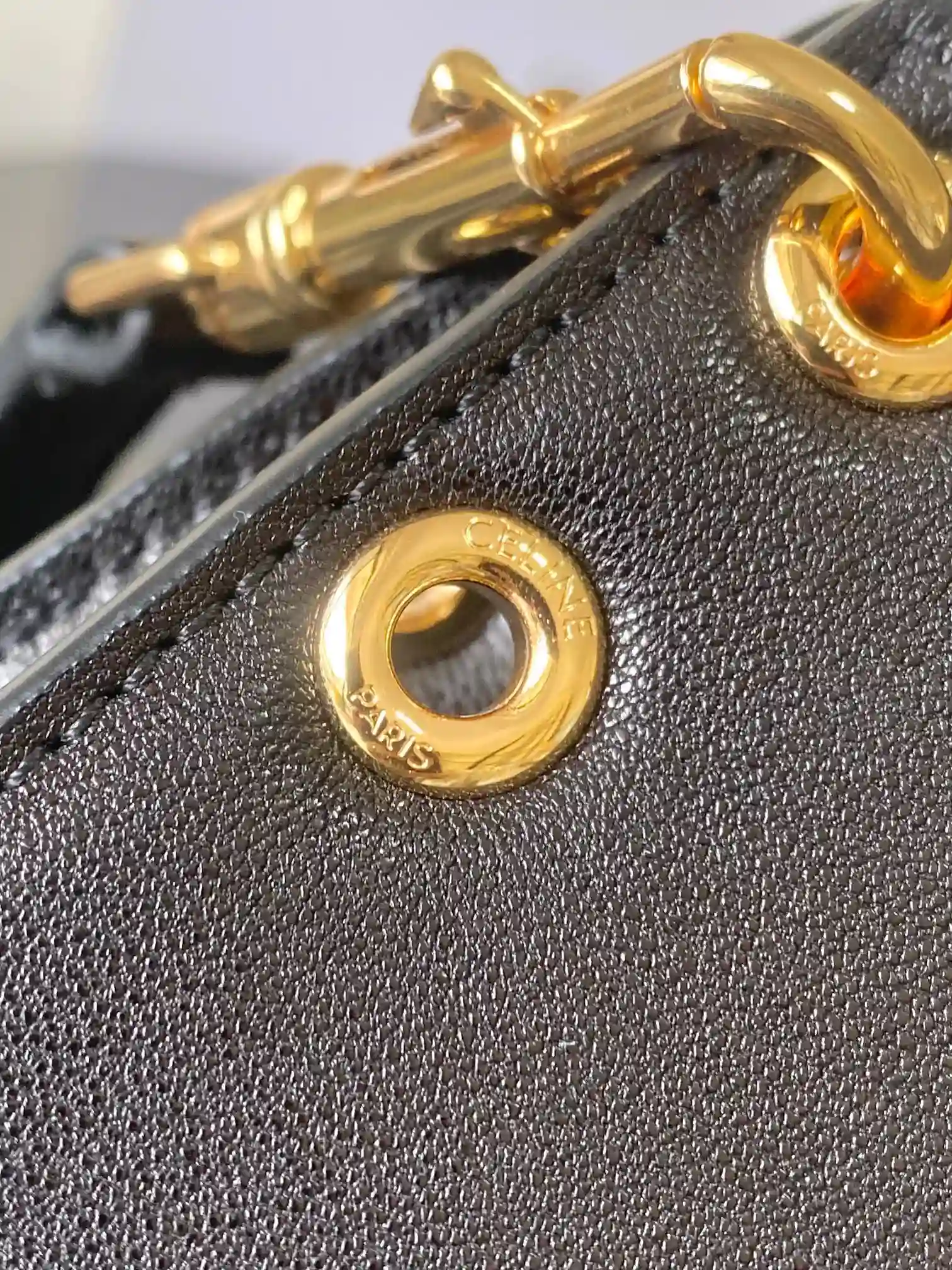 Celine Black Triomphe Lambskin Crossbody Bag product photo from LabelPicks