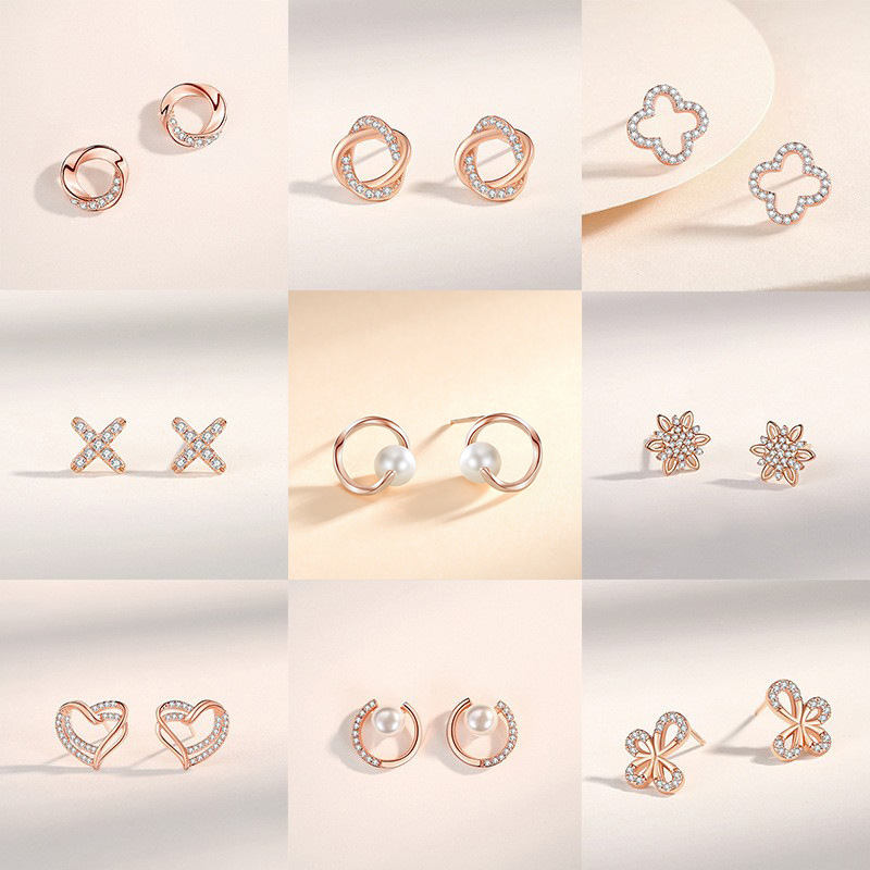 925 sterling silver Korean-style French chic earrings, vintage ins influencer style, simple and luxurious earrings