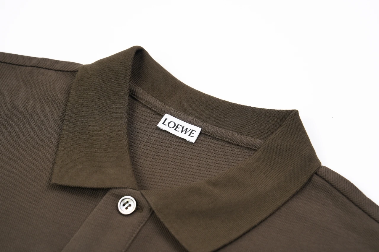 LOEWE Brown Anagram Embroidered Cotton Polo Shirt product photo from LabelPicks