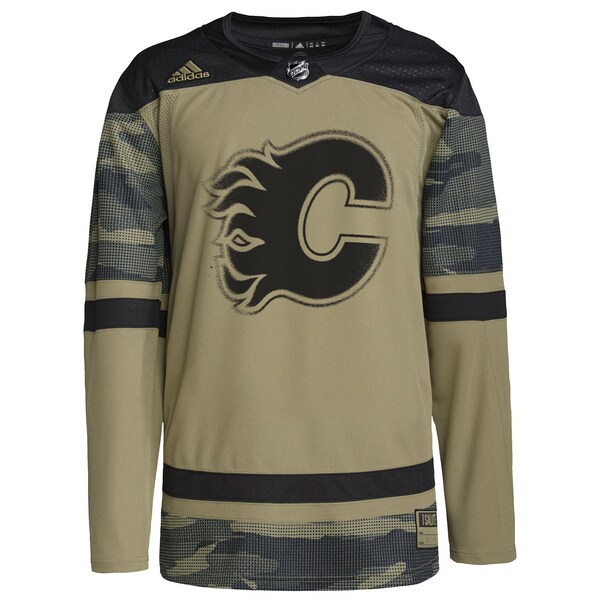 Calgary Flames adidas Logo Military Appreciation Team Authentic Custom Practice Jersey - Camo