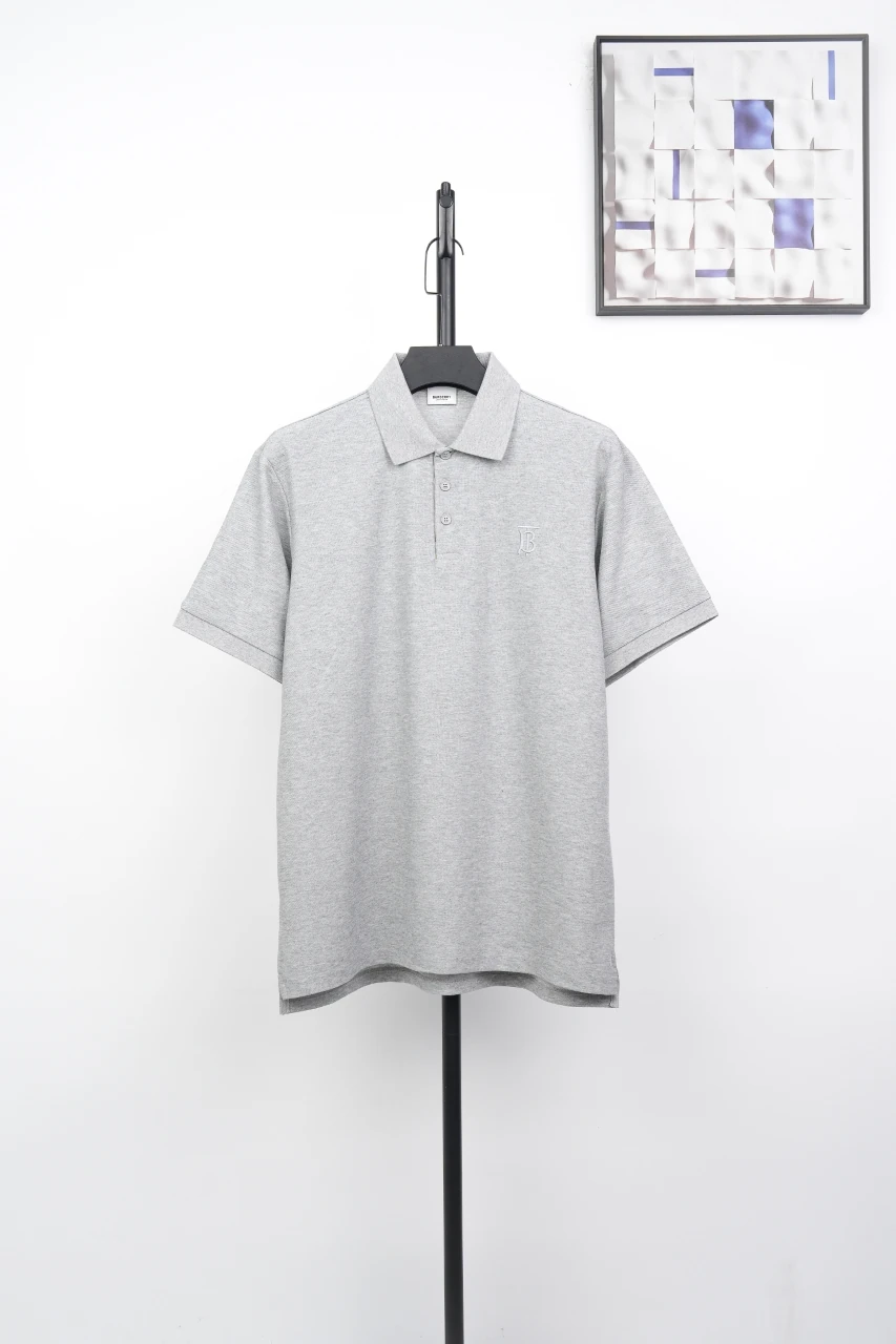 Burberry Grey Small BT Embroidered Short Sleeve Polo Shirt product photo from LabelPicks
