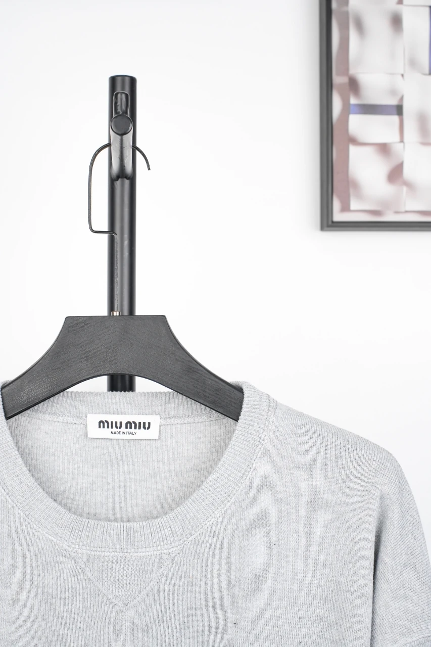 Miu Miu Light Grey Logo Crewneck Sweater product photo from LabelPicks