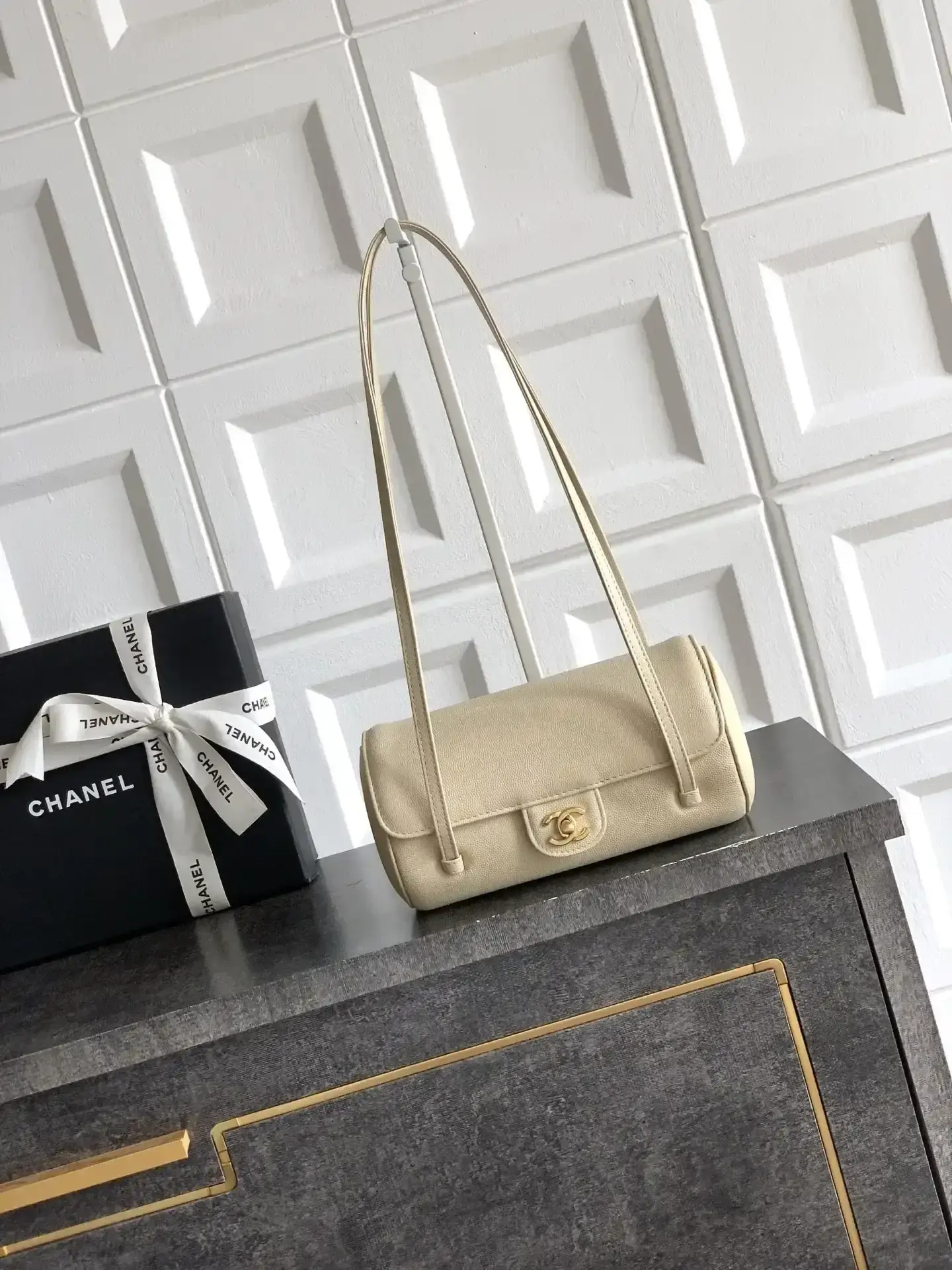 Chanel Beige Quilted Leather Top Handle Bag product photo from LabelPicks