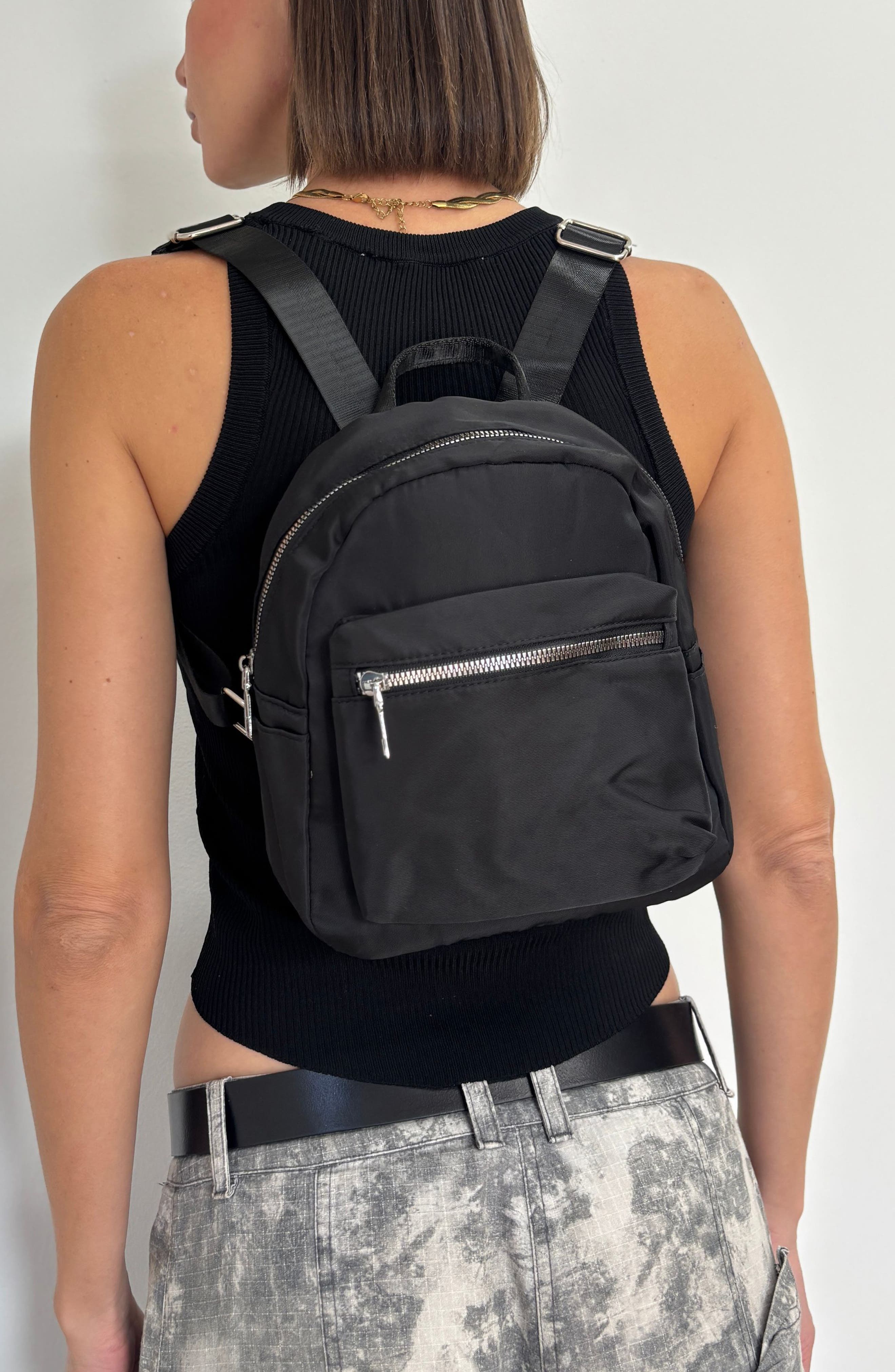 Adornia Black Sporty Small Backpack