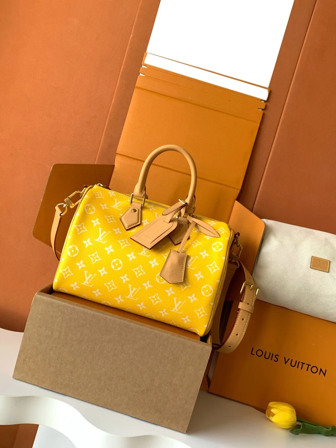 Louis Vuitton Speedy Yellow Calfskin Top Handle Bag product photo from LabelPicks