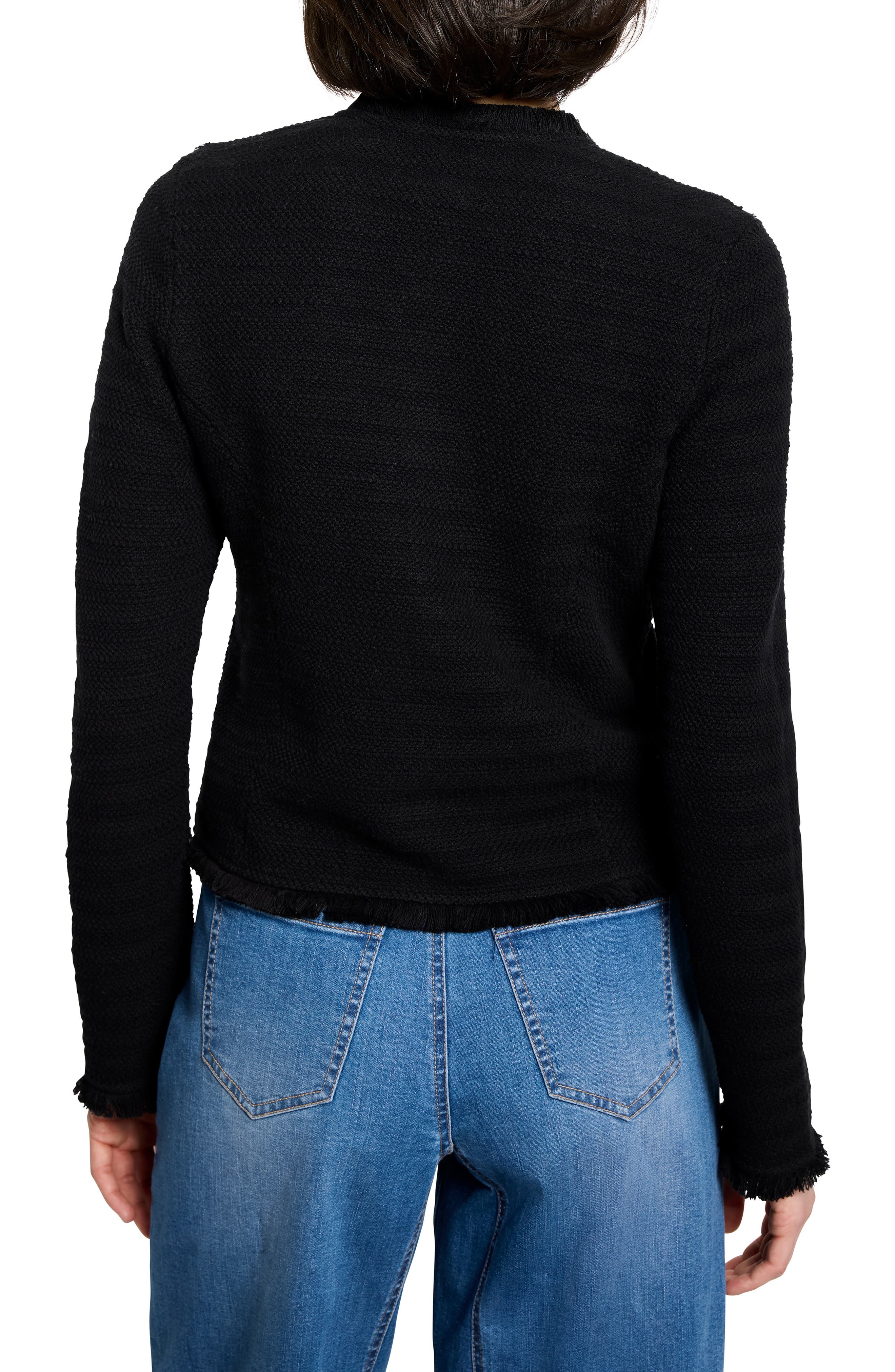 NIC+ZOE Fringe Mix Knit Jacket