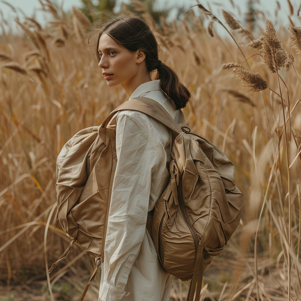 Vintage Khaki Canvas Travel Backpack