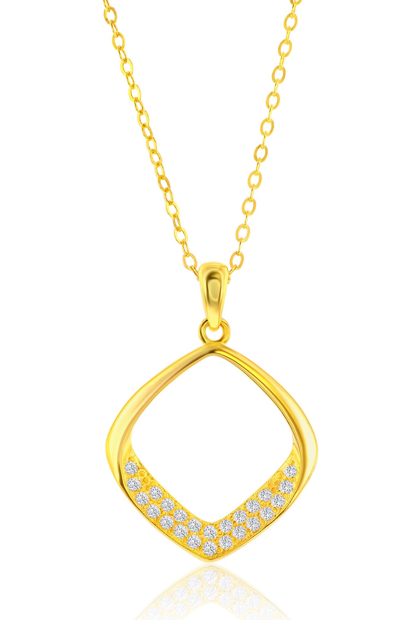 SIMONA Pavé Cubic Zirconia Cushion Drop Earrings & Pendant Necklace Set