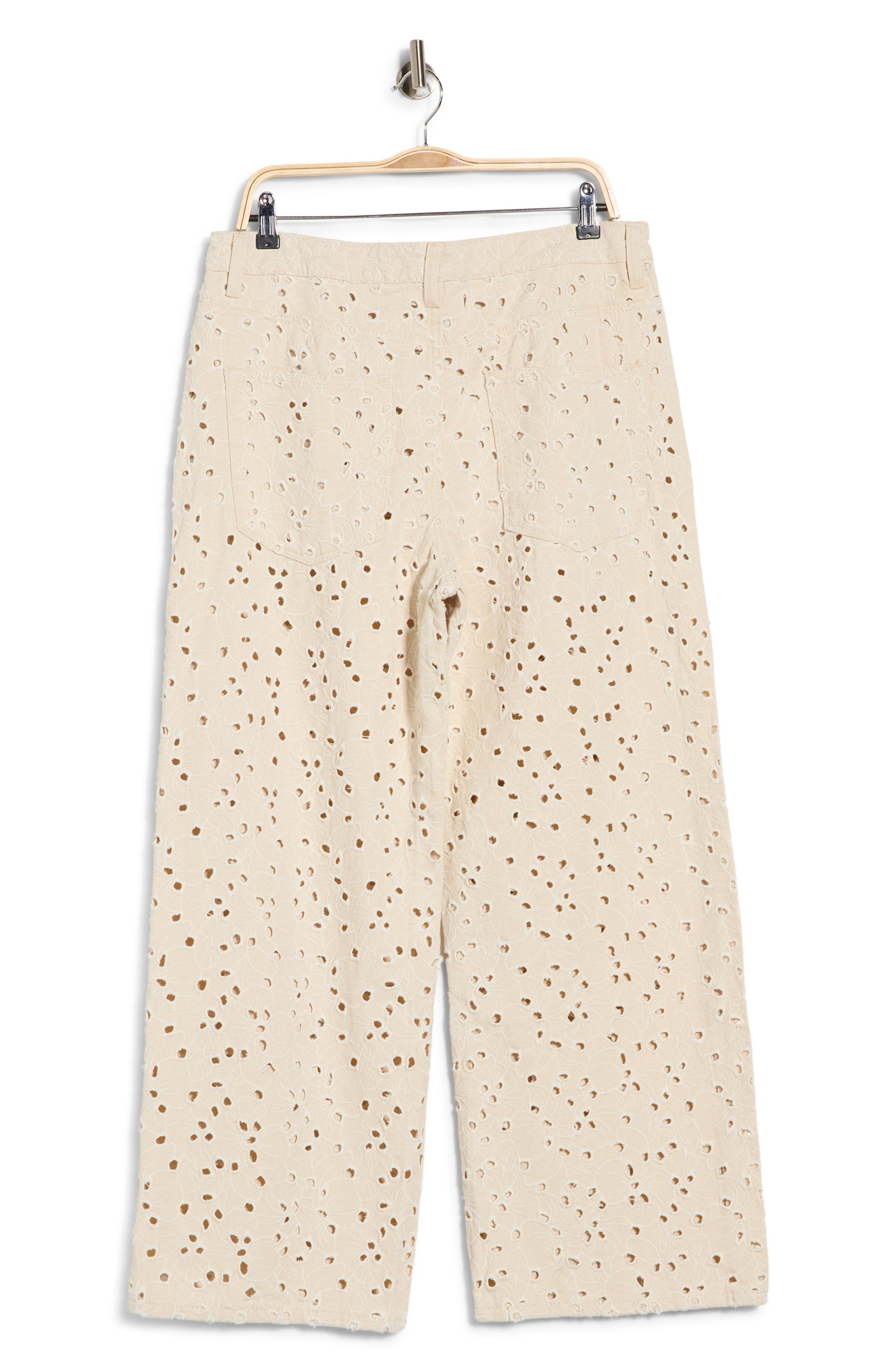Vigoss Eyelet Embroidered Straight Leg Jeans