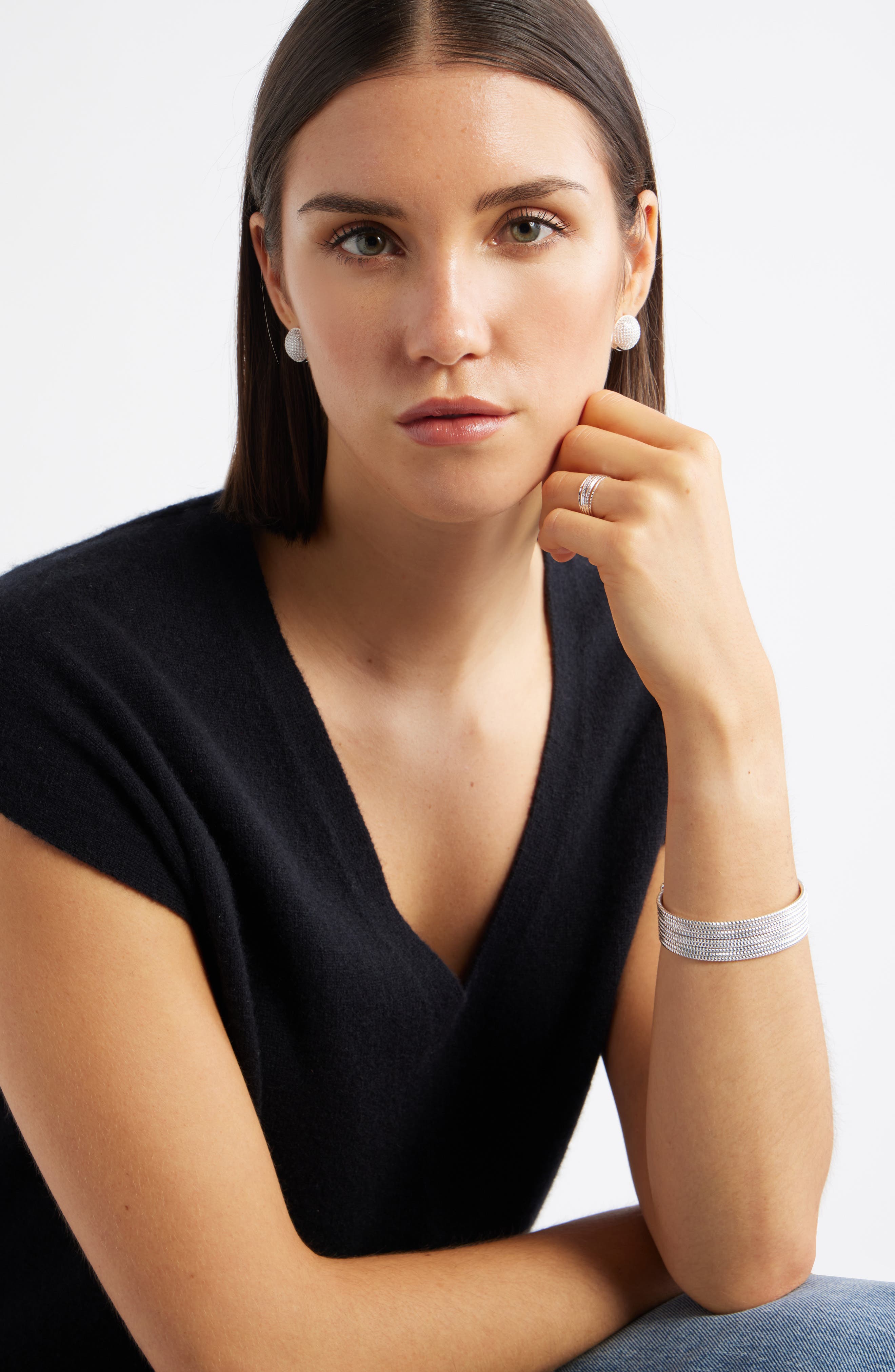 Nordstrom Pavé Orb Huggie Earrings