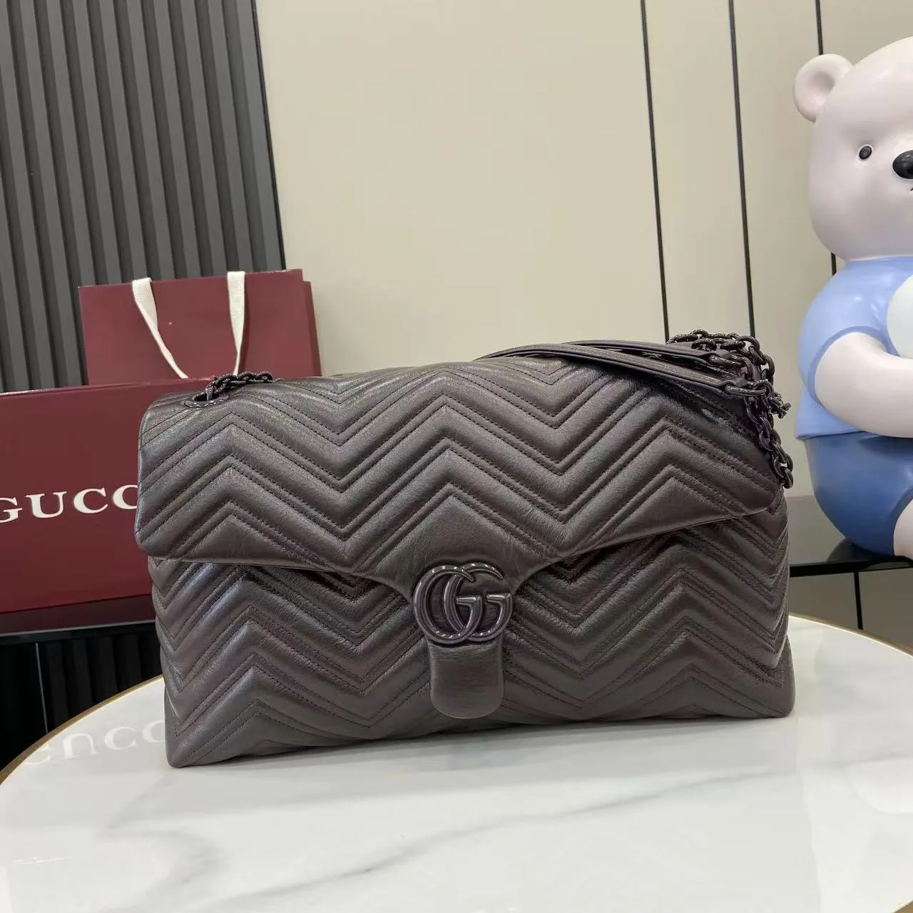 Gucci Brown Marmont GG Supreme Canvas Shoulder Bag product photo from LabelPicks