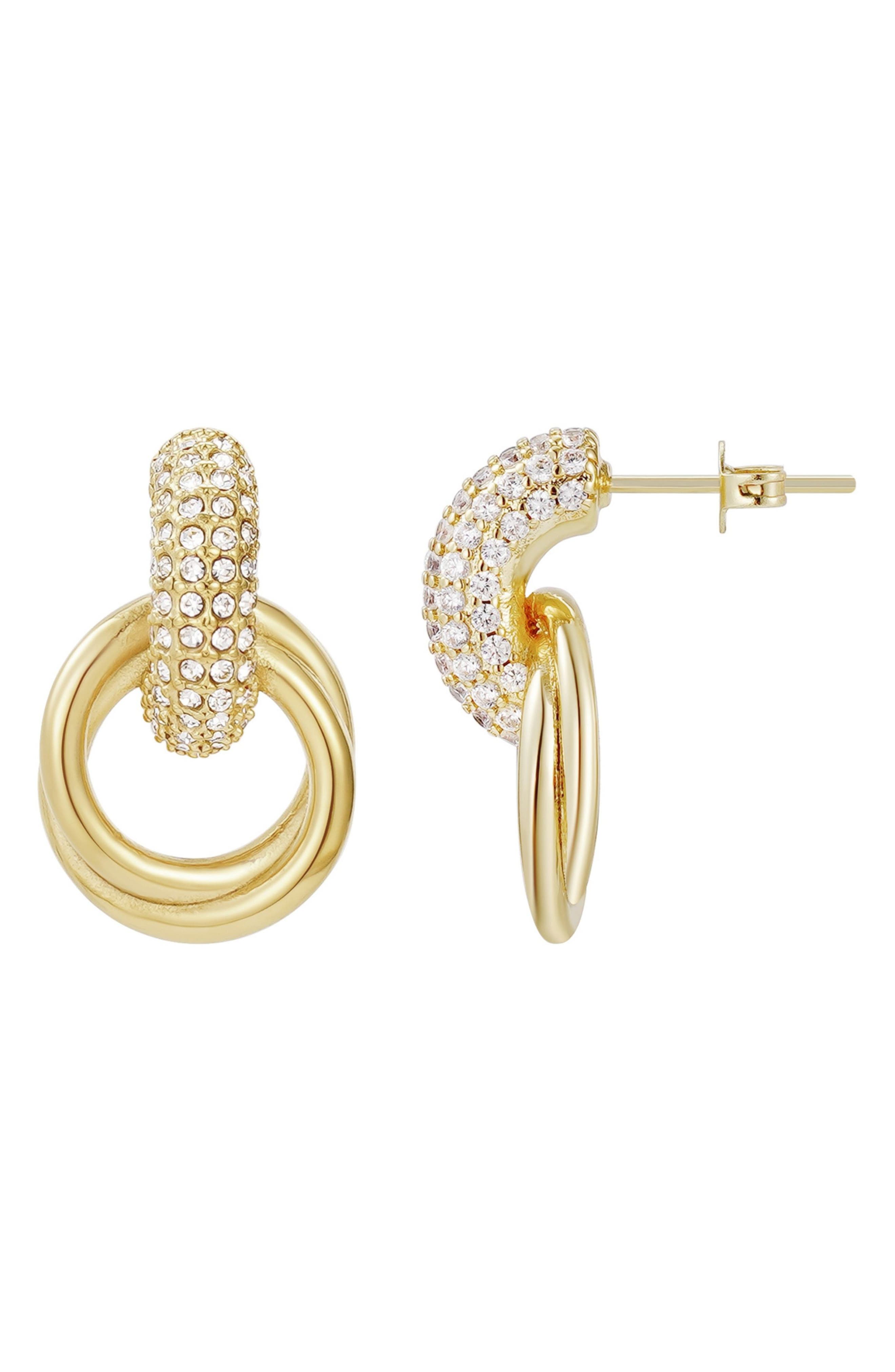 Adornia Tarnish Resistant Cubic Zirconia Knocker Earrings