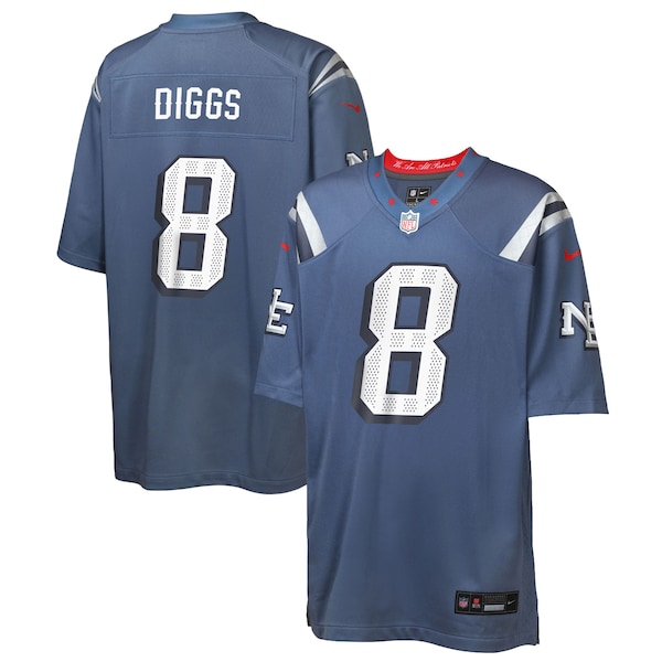 Stefon Diggs New England Patriots Nike Youth 2025 Rivalries Collection Game Jersey - Storm Blue