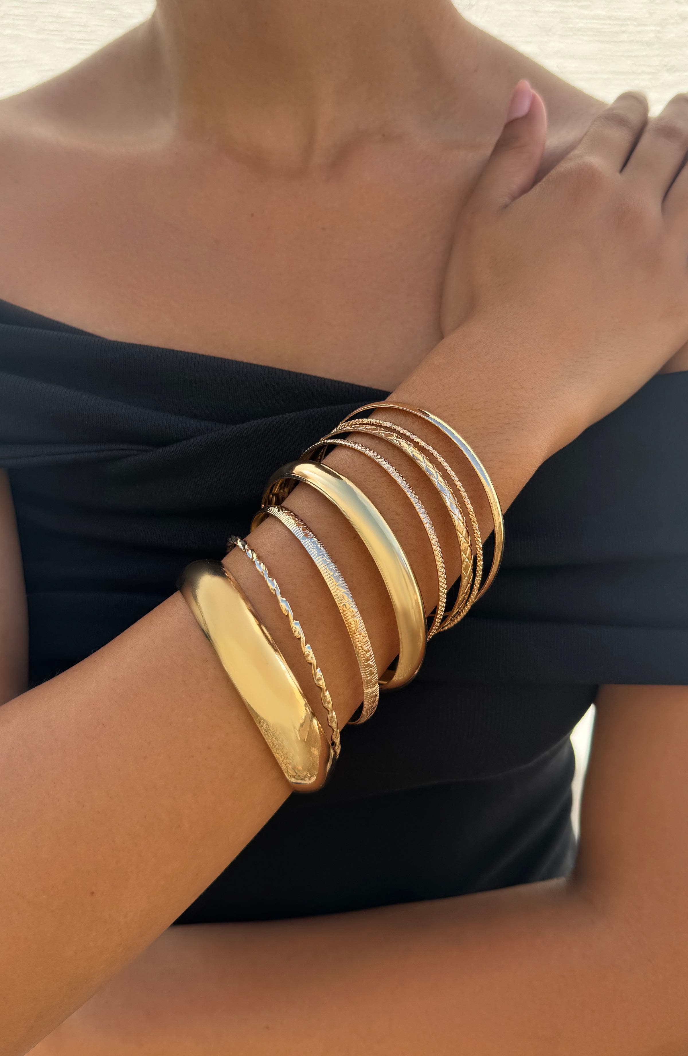 Adornia Set of 8 Assorted Bangle Bracelets