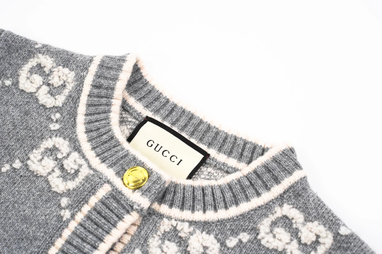 GUCCI Smoke Grey GG Jacquard Wool Cardigan product photo from LabelPicks