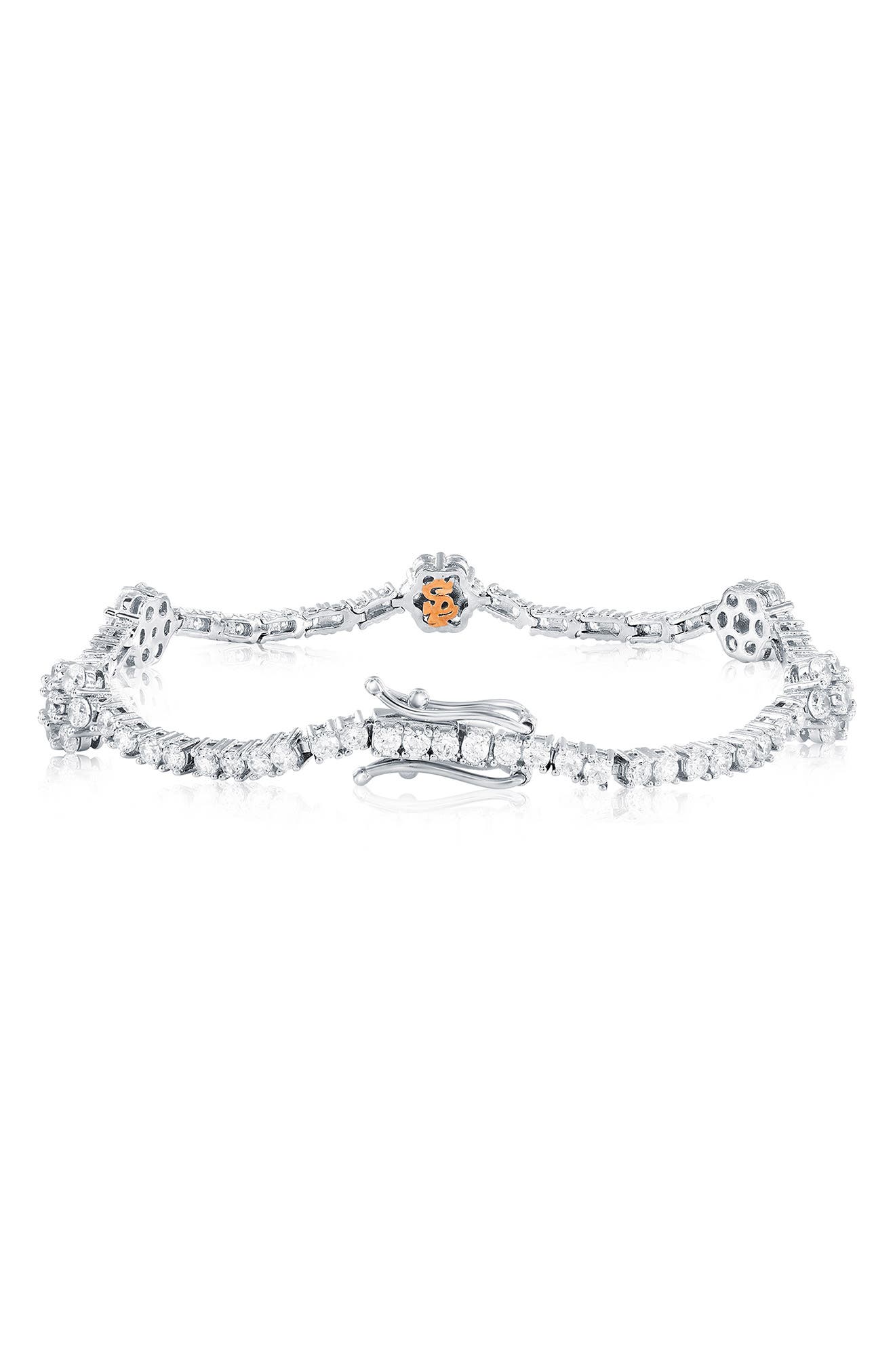 SUZY LEVIAN Cubic Zirconia Flower Station Tennis Bracelet