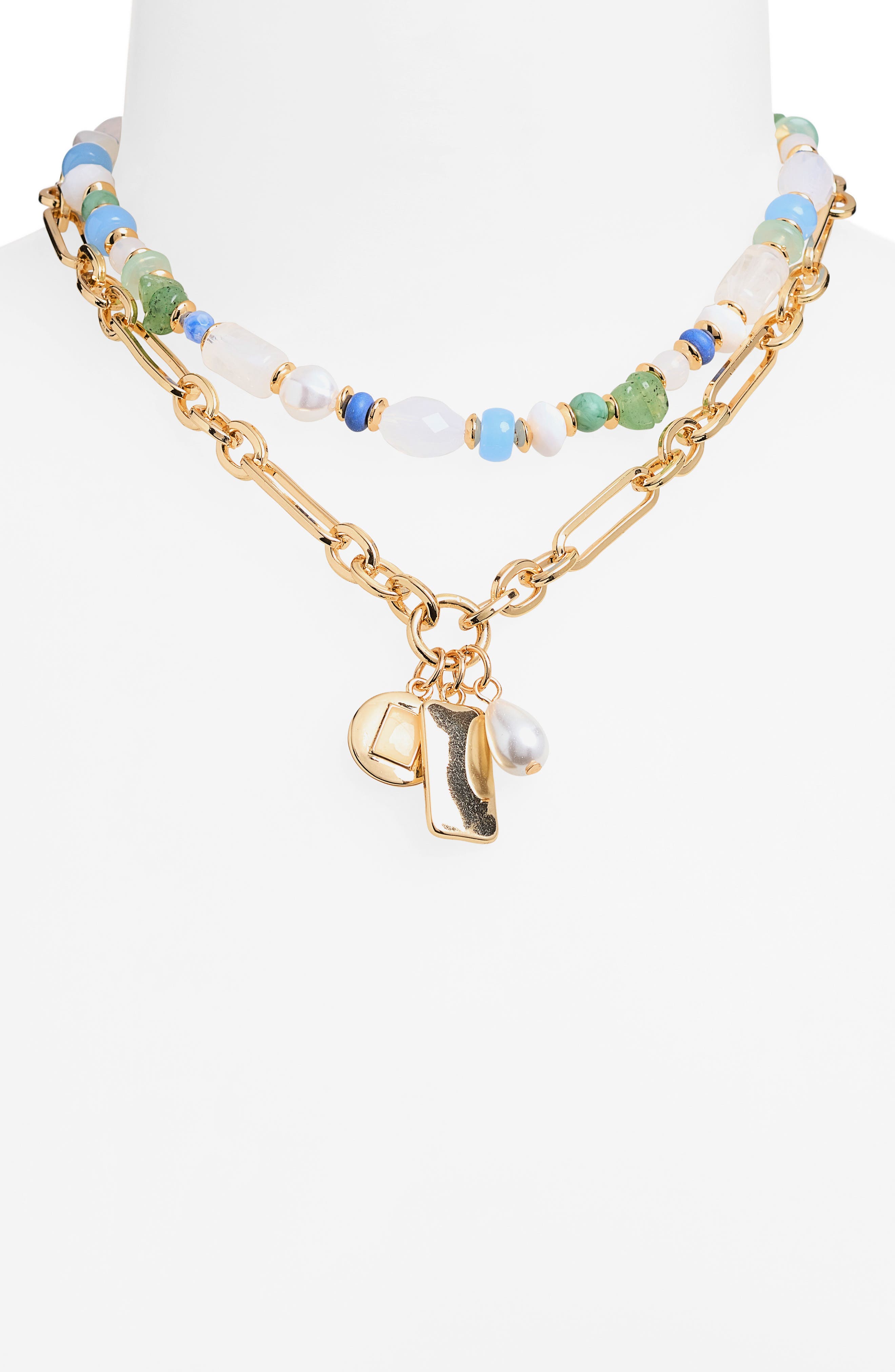 NORDSTROM RACK Beaded Charm Necklace