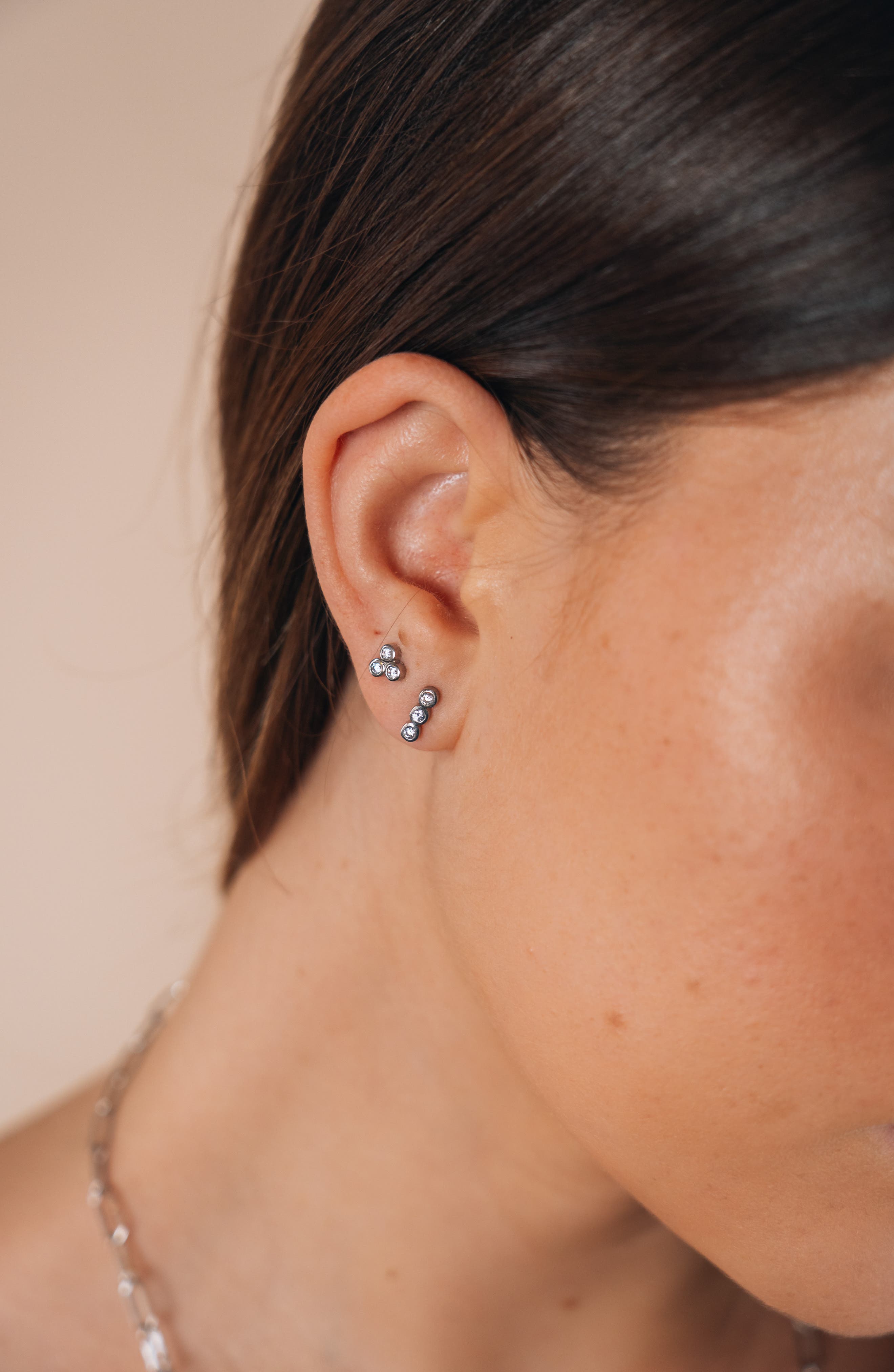 Sterling Forever Sterling Silver 2-Piece Bezel Stud Set