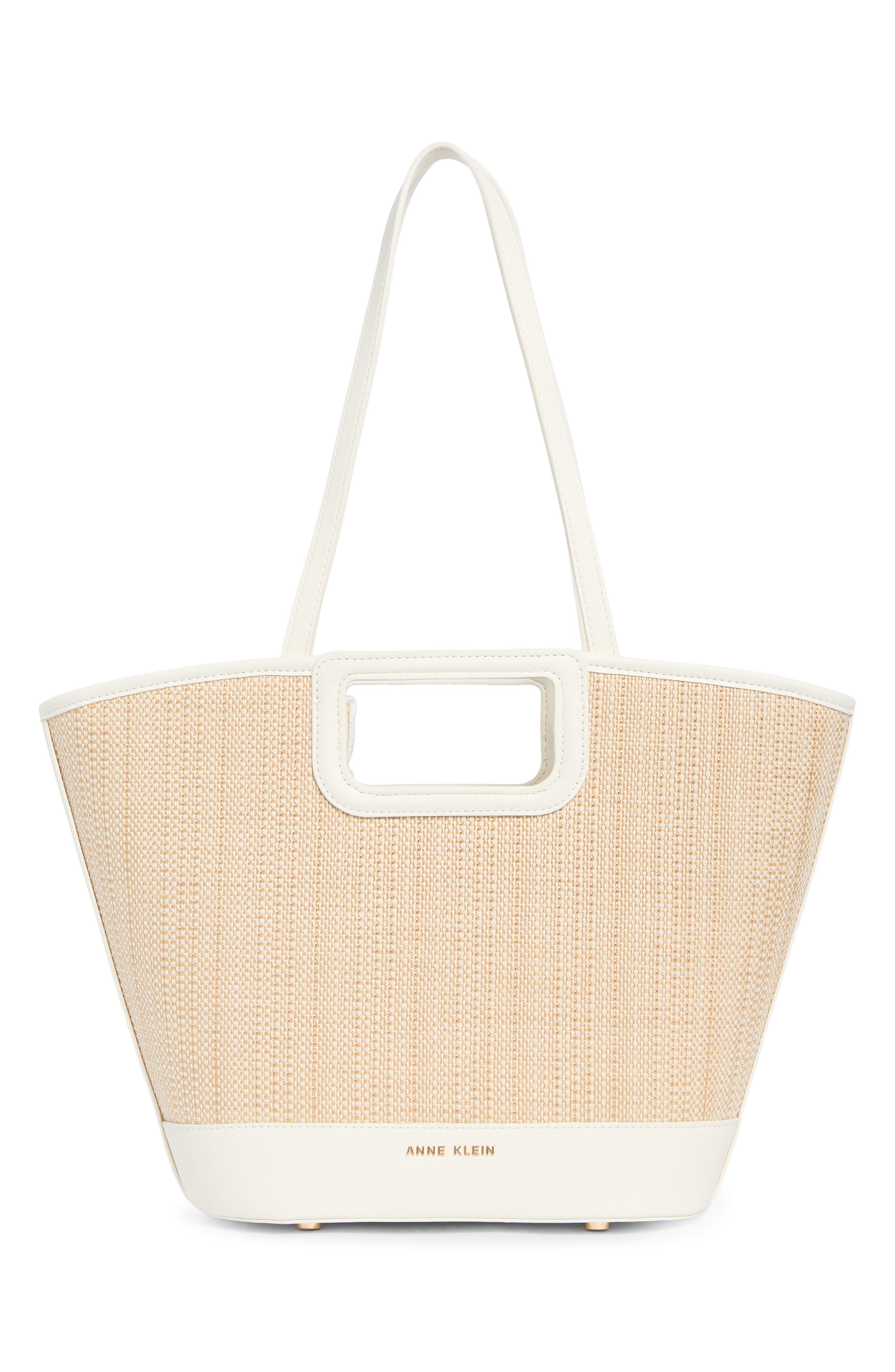 Anne Klein Floral Beaded Woven Tote