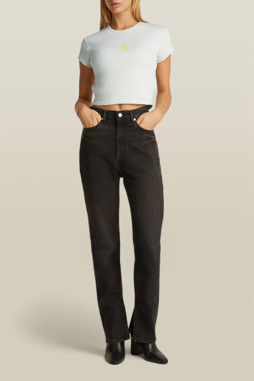 CALVIN KLEIN חולצת טי ריב