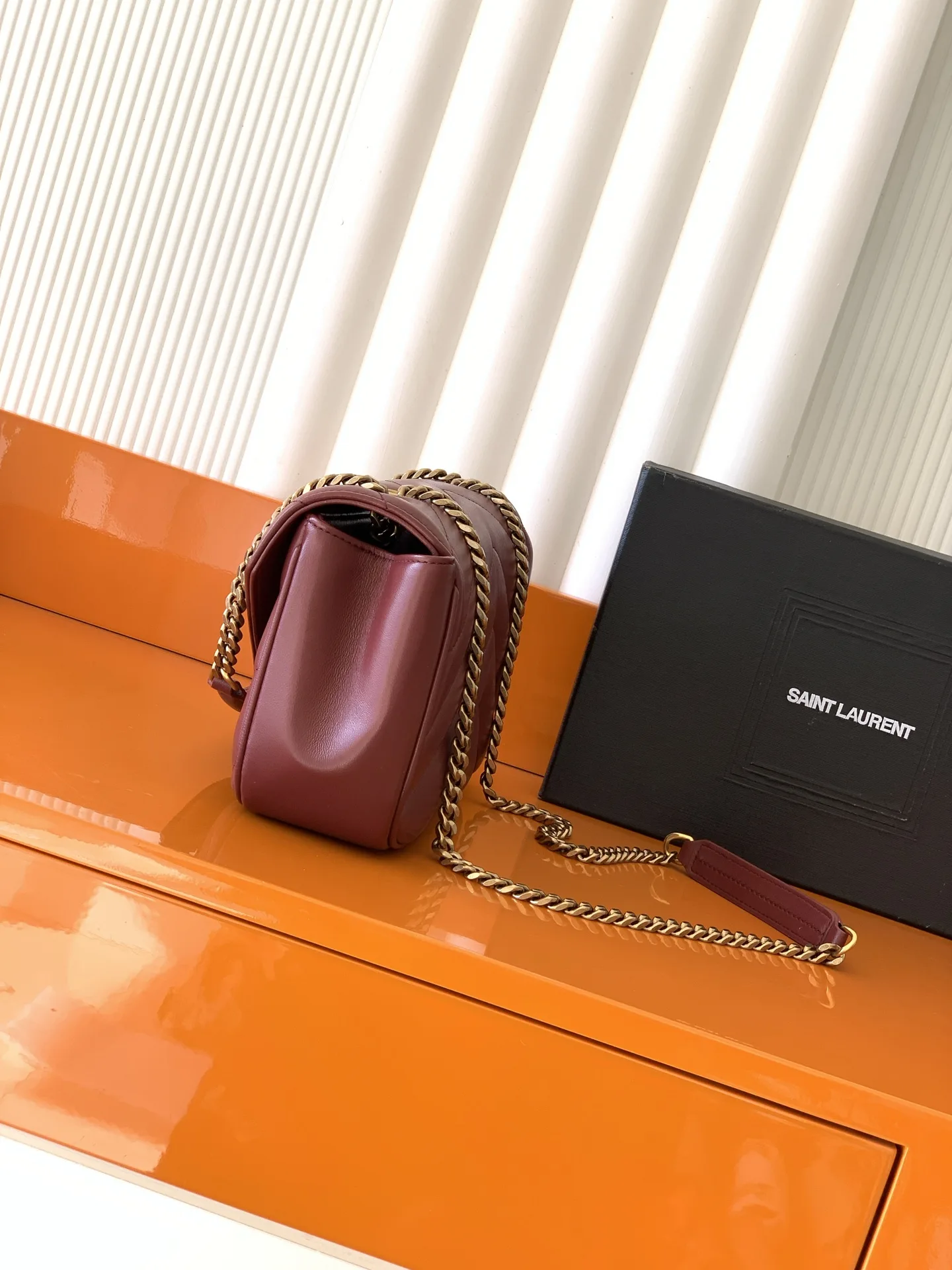 Saint Laurent Burgundy Loulou Lambskin Shoulder Bag product photo from LabelPicks