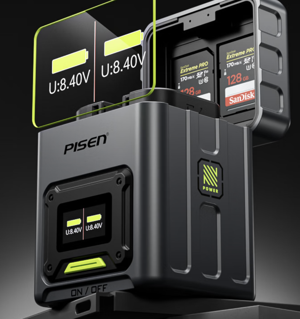 Pisen Sony A7M3 - A7M5  NP-FZ100 Battery Fast Charging Card Case Charging Dock - GreshamTech