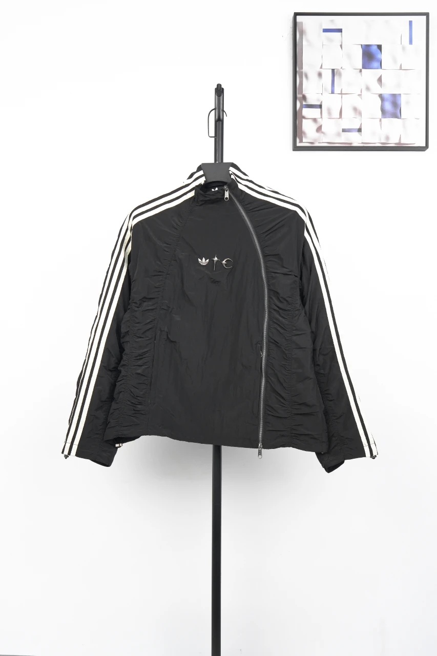 adidas Originals Black Crescent-Star Asymmetric Zip Jacket product photo from LabelPicks