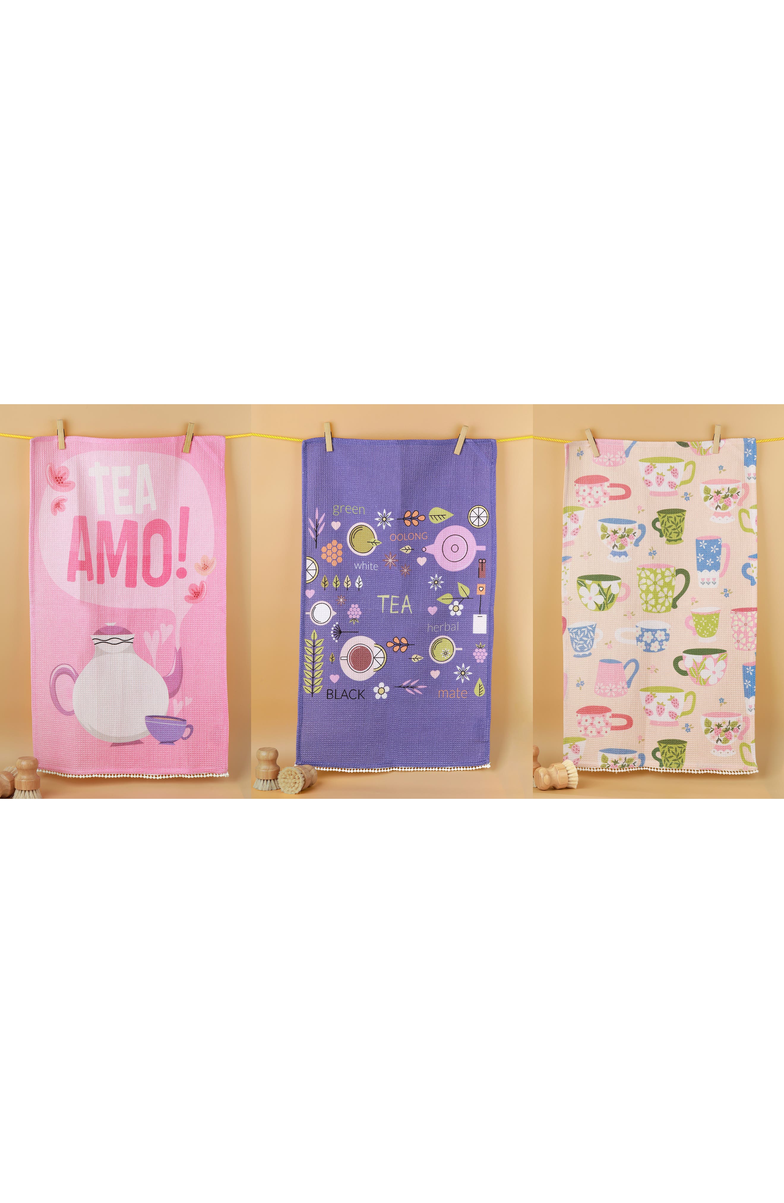 Tiramisu Time For Tea Set of 3 Kitchen Towels