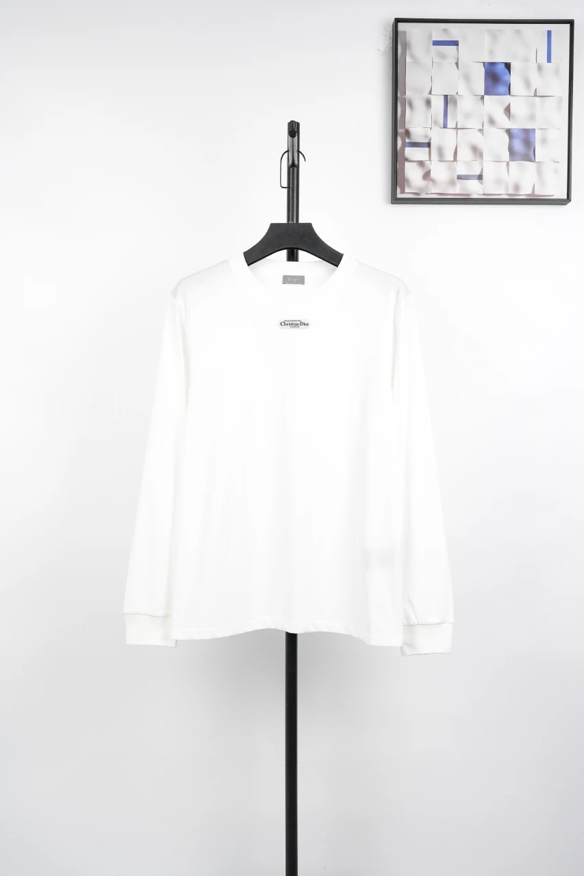 Dior White Logo Detail Cotton Long Sleeve T-Shirt product photo from LabelPicks