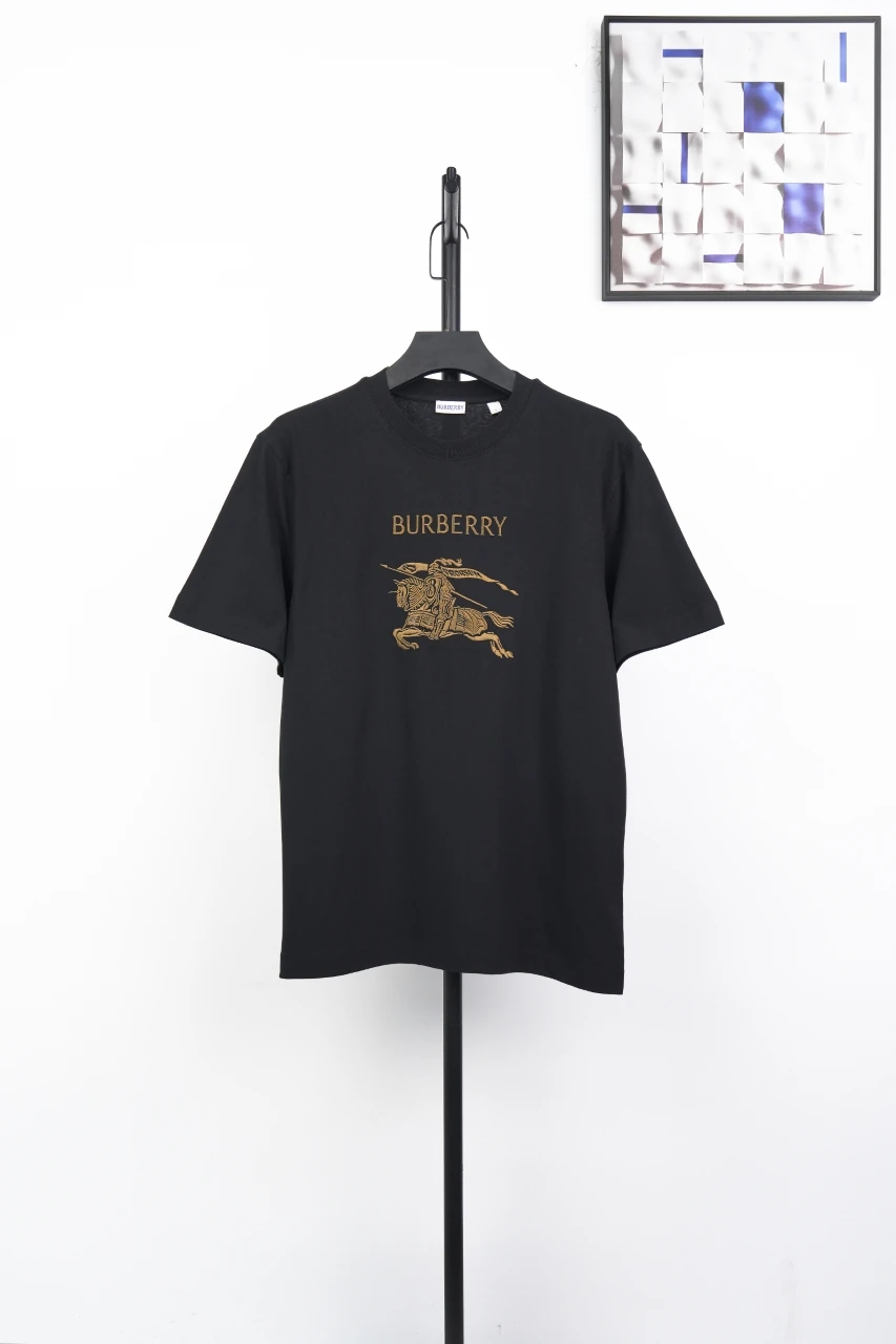 Burberry Black Equestrian Knight Embroidered Crewneck T-Shirt product photo from LabelPicks