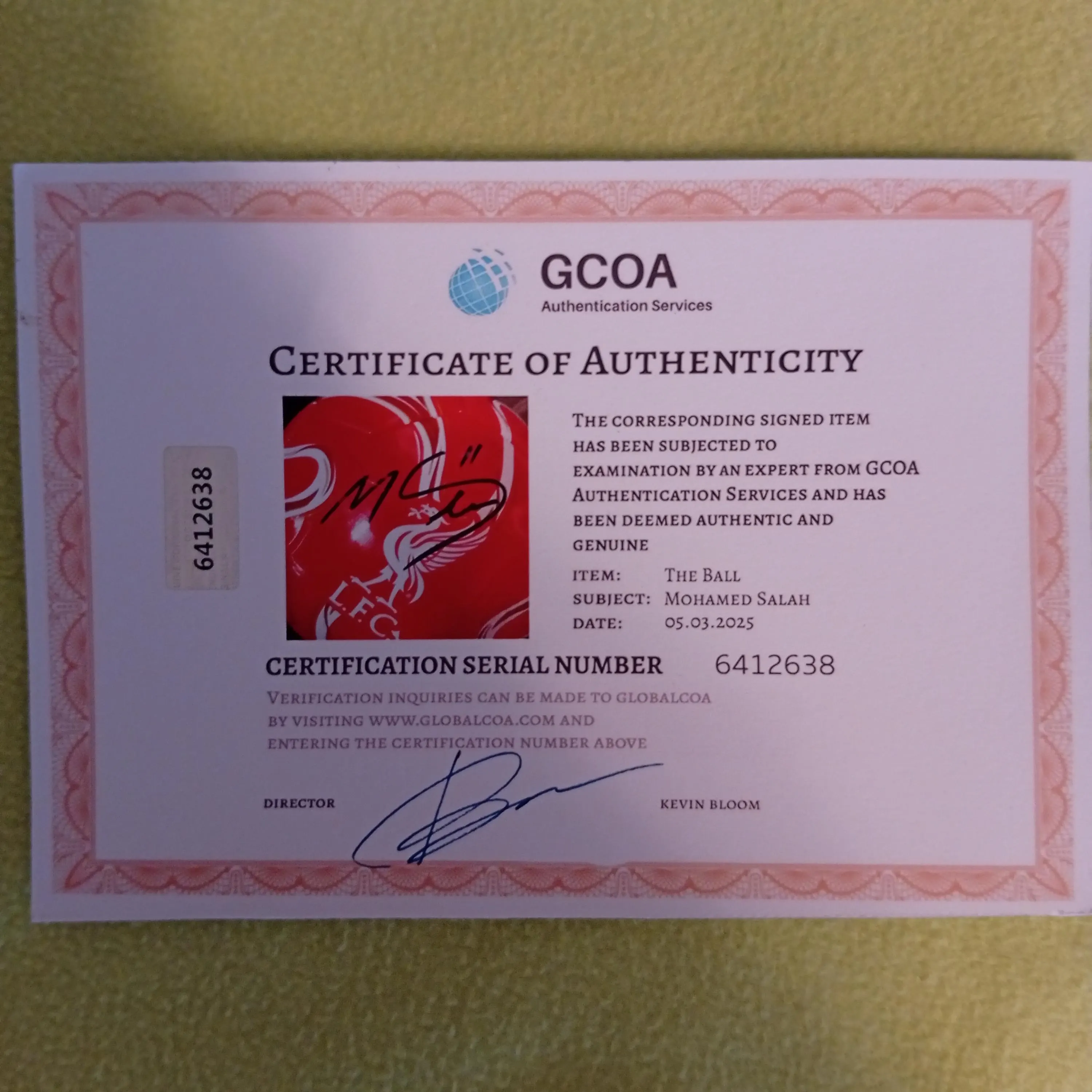 Mohamed Salah Signed Autographed Liverpool Ball With COA