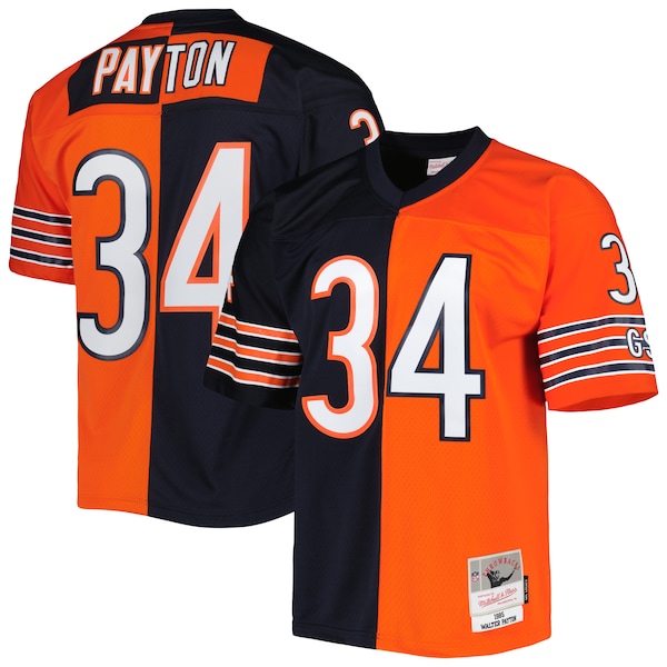 Walter Payton Chicago Bears 1985 Split Legacy Replica Jersey - Navy/Orange