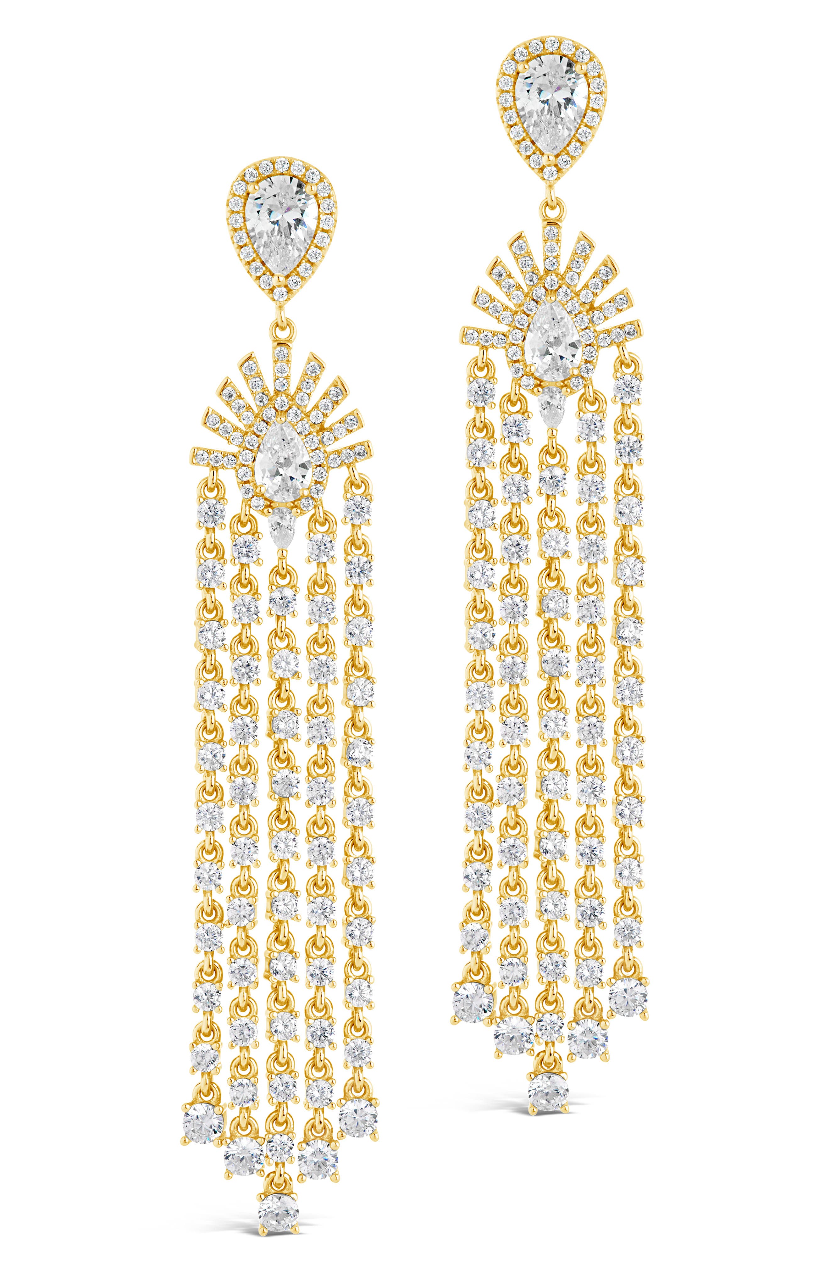 Sterling Forever Selma Cubic Zirconia Statement Drop Earrings