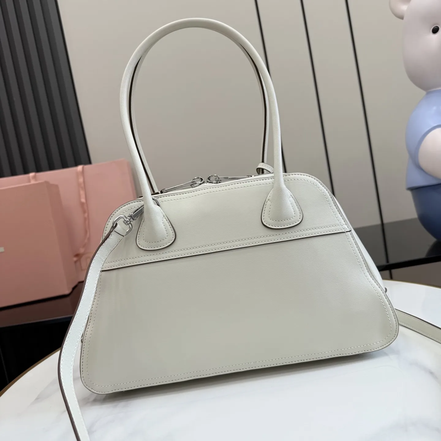 Miu Miu Vivant White Calfskin Top Handle Bag product photo from LabelPicks