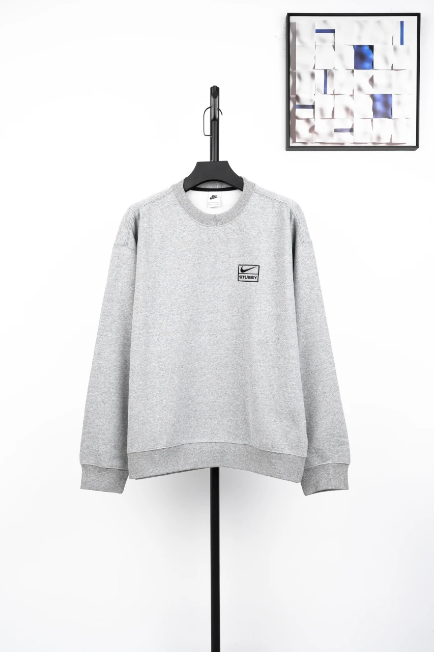 Nike Grey Embroidered Logo Crewneck Sweatshirt product photo from LabelPicks