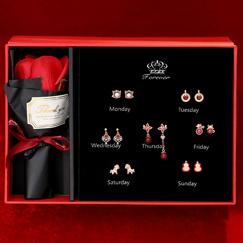 Original New Year's Week Earrings for Women, 999 Pure Silver, Horse Year, Attracting Wealth and Treasure, Zodiac Cute Horse, Zodiac Year Earrings
