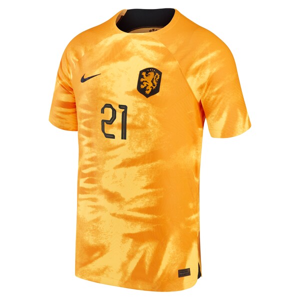 Frenkie de Jong Netherlands National Team Nike 2022/23 Home Vapor Match Authentic Player Jersey - Orange