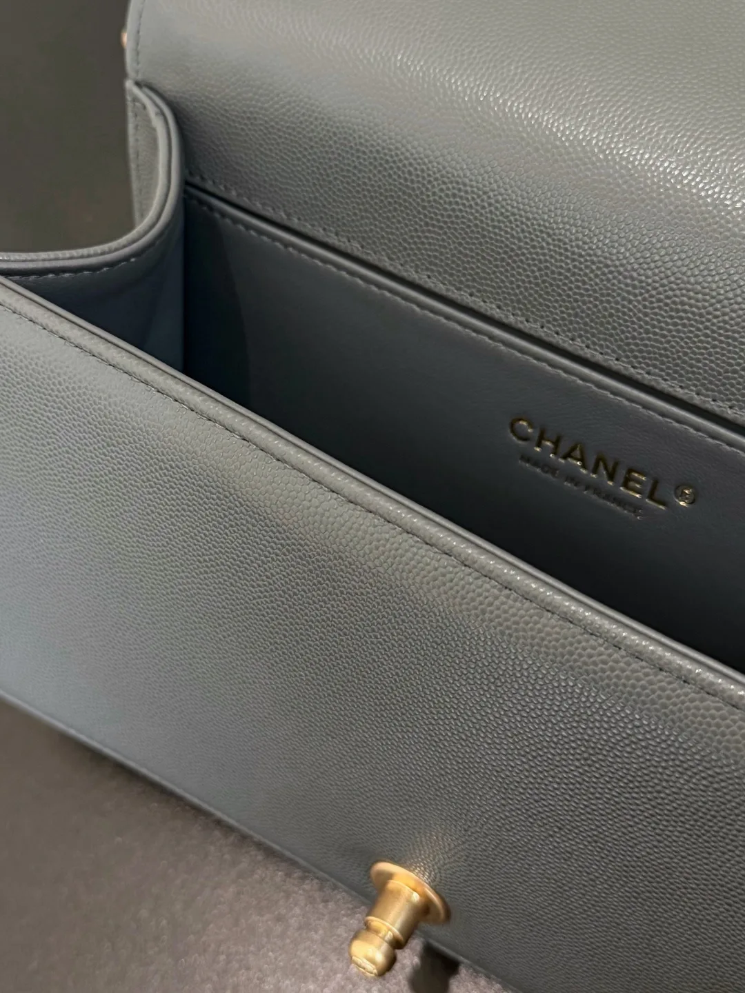 Chanel Grey Quilted Leather Shoulder Bag product photo from LabelPicks