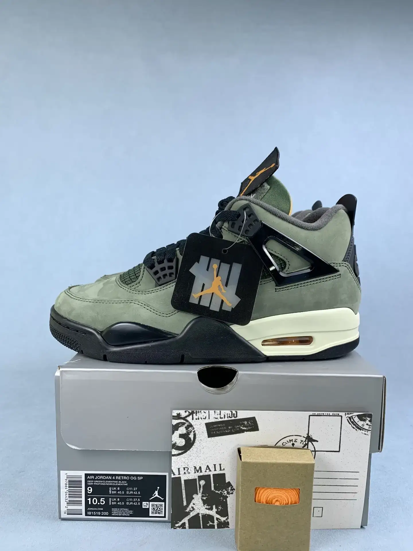 Undefeated x Air Jordan 4 “Deep Green” Shoes product photo from LabelPicks