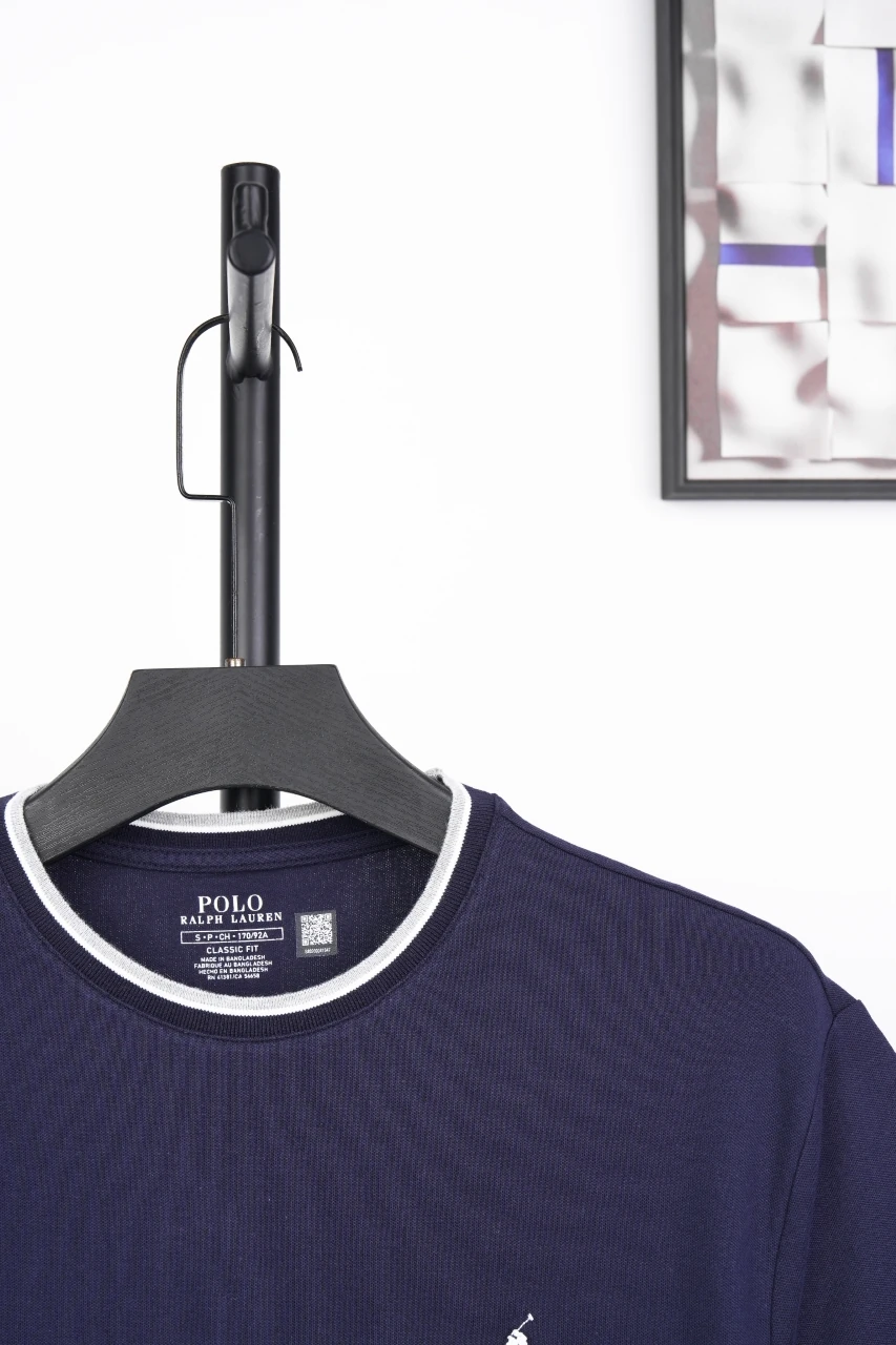 Ralph Lauren Navy Contrast Trim Pony Embroidered T-Shirt product photo from LabelPicks
