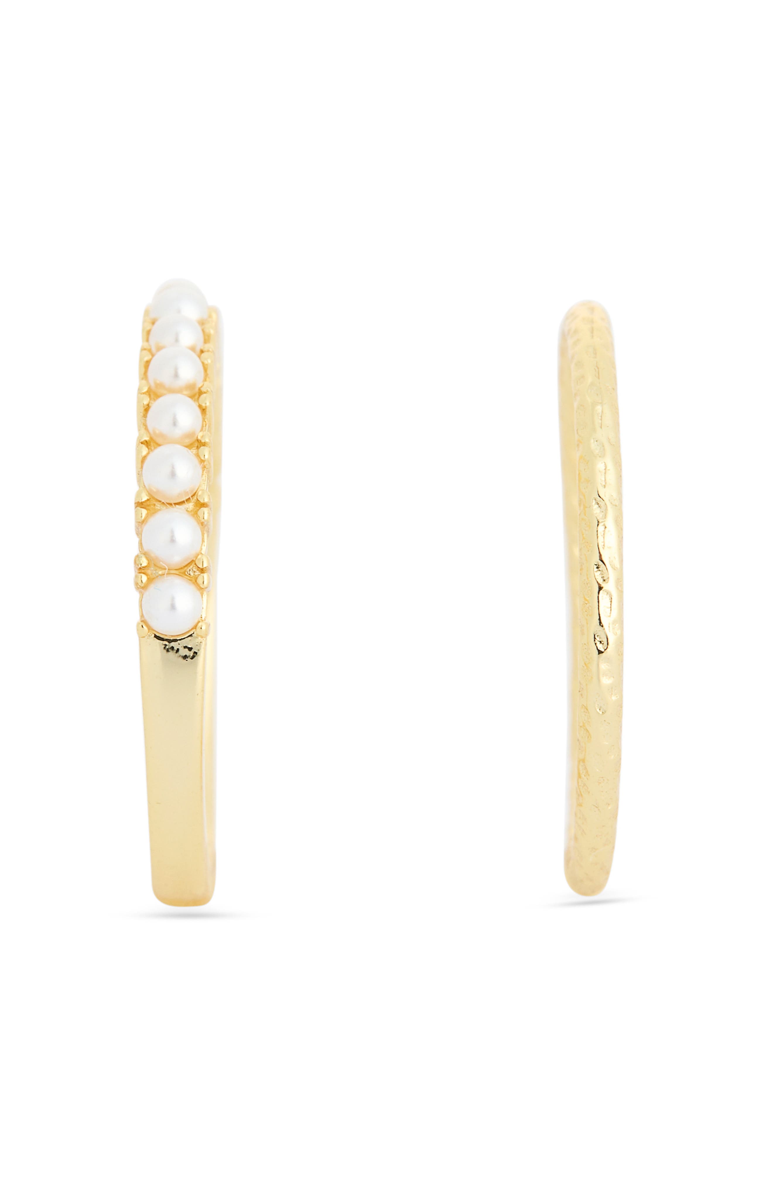 ARGENTO VIVO Set of 2 Faux Pearl Stackable Rings